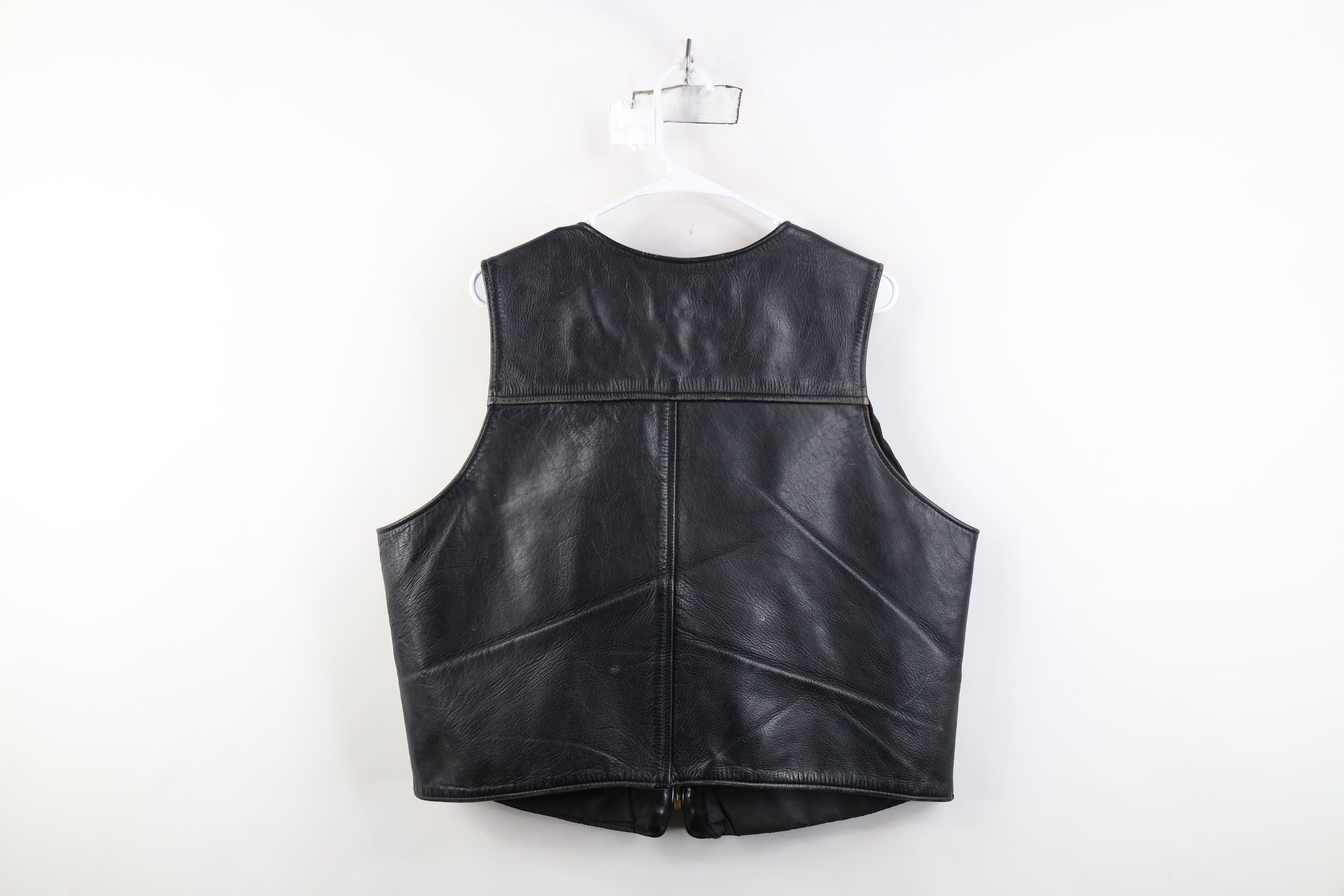Vintage Vintage 70s 80s Streetwear Full Zip Leather Vest Jacket USA Size US XXL / EU 58 / 5 - 14 Thumbnail