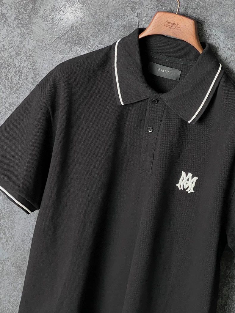 Amiri Amiri Black cotton short-sleeved polo shirt Size US XL / EU 56 / 4 - 4 Thumbnail