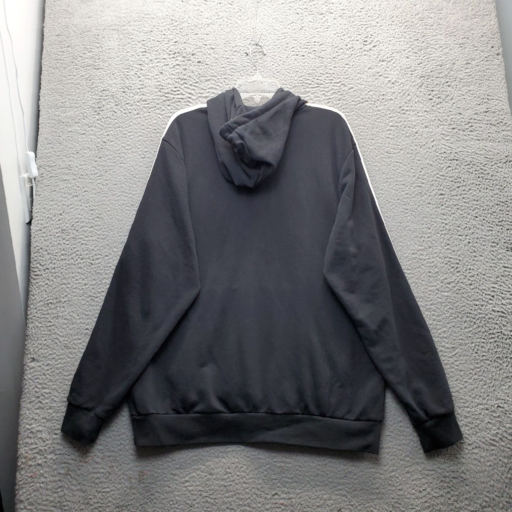 Adidas Adidas Essentials Hoodie Mens XL Black French Terry 3 Stripes Sleeves Pullover Size US XL / EU 56 / 4 - 2 Thumbnail