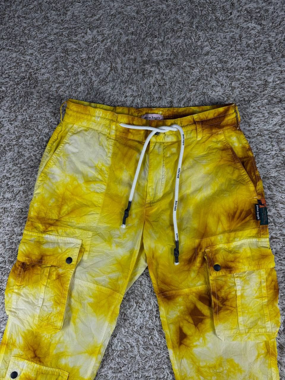 Palm Angels Palm Angels Tie-Dye Shell Cargo Pants Yellow Size US 30 / EU 46 - 2 Thumbnail