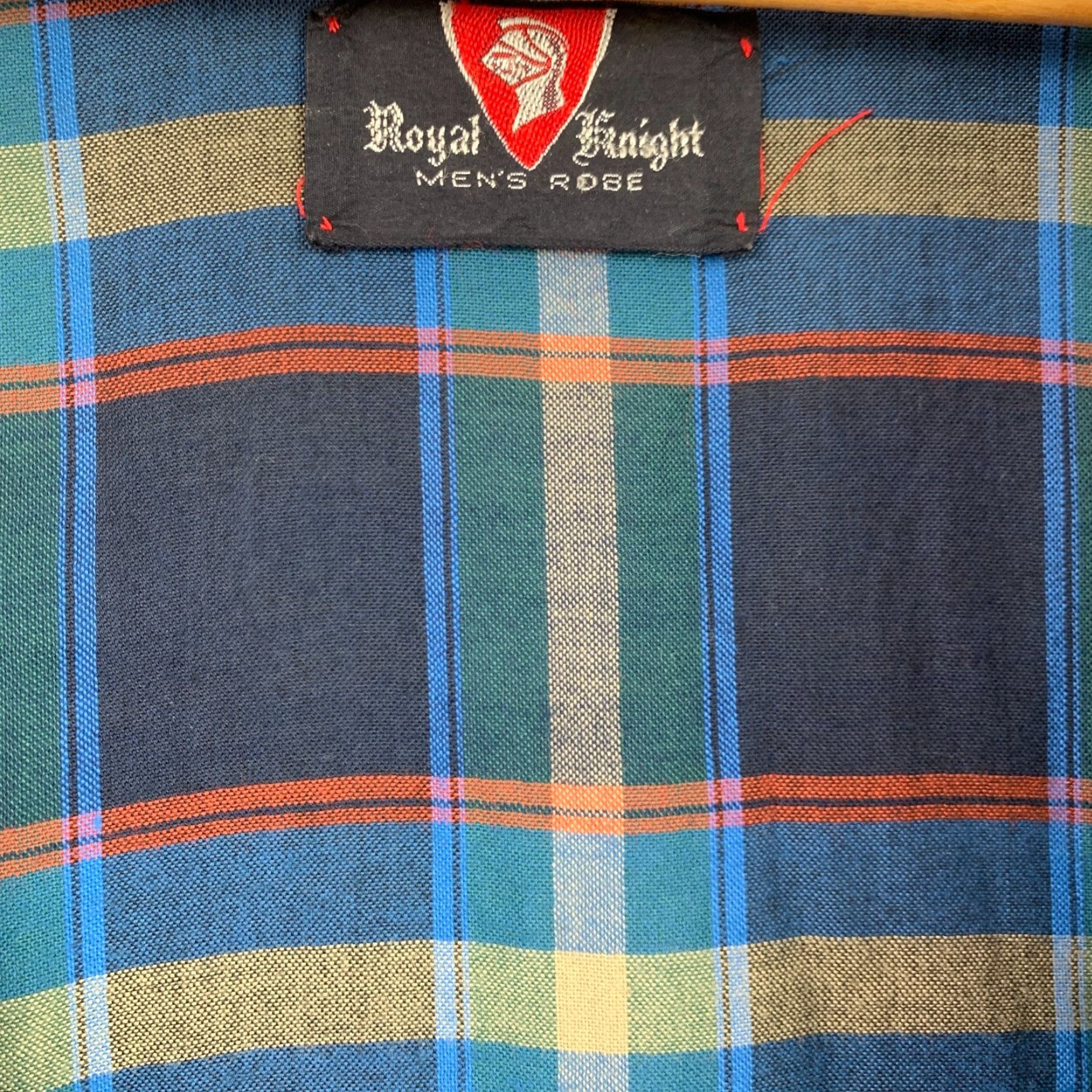 Vintage VINTAGE Royal Knight Robe Cartoon Knights 60s Blue Plaid Rockabilly Mens One Size Chest 46" Size ONE SIZE - 3 Thumbnail