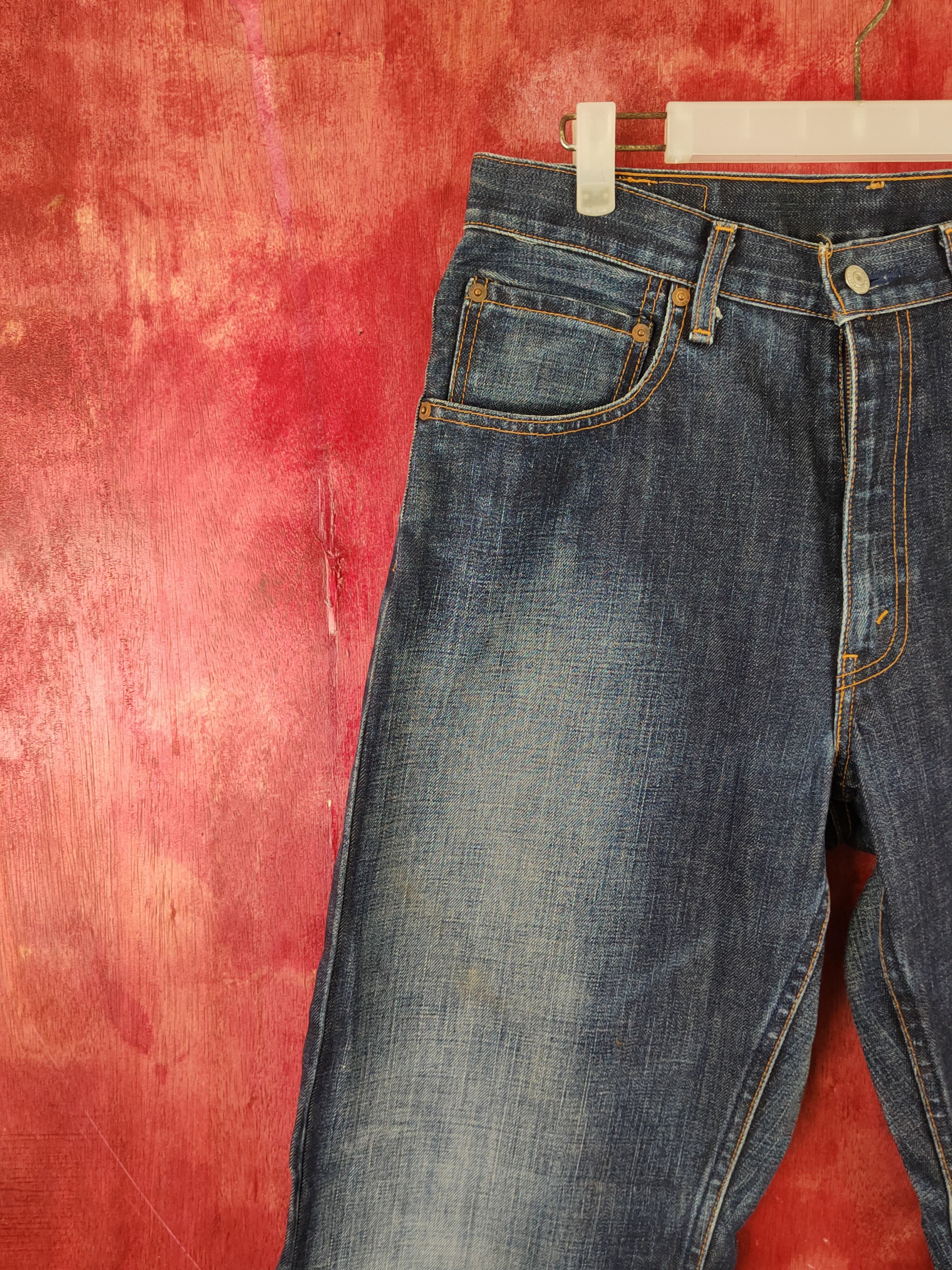 Levi's 569 Levi's vintage Dark Blue Distressed Ripped Jeans #S1828 Size US 31 - 3 Thumbnail