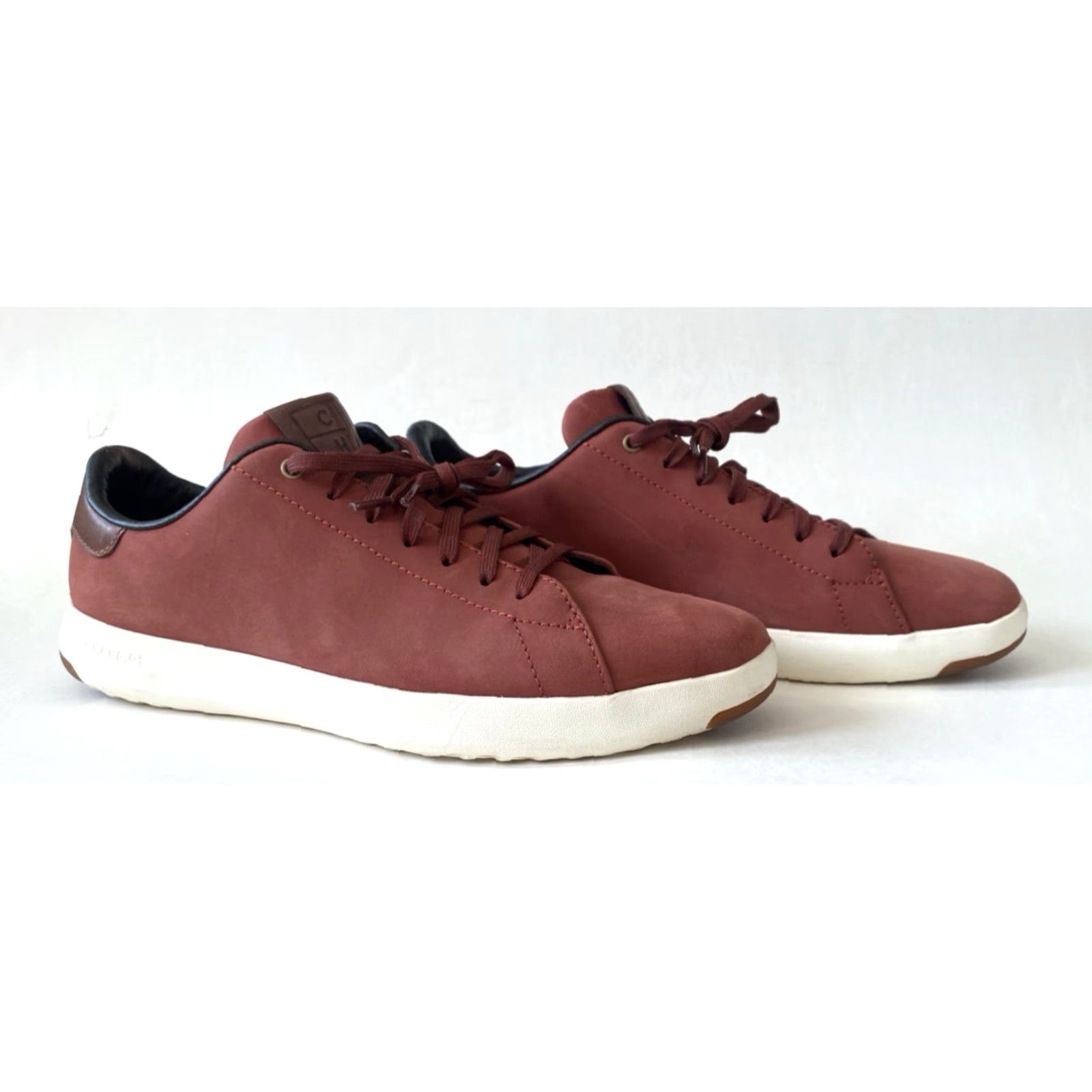 Cole Haan Cole Haan GrandPro Men’s Leather Sneakers Maroon Nubuck Chestnut 10 M Casual Shoes Size US 10 / EU 43 - 2 Thumbnail