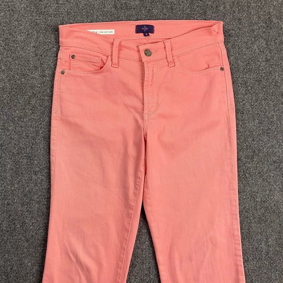 NYDJ NYDJ Jeans Women's 0 Pink Dayla Wide Cuff Capri Rolled Cuffs Size 25" / US 0 / IT 36 - 2 Thumbnail