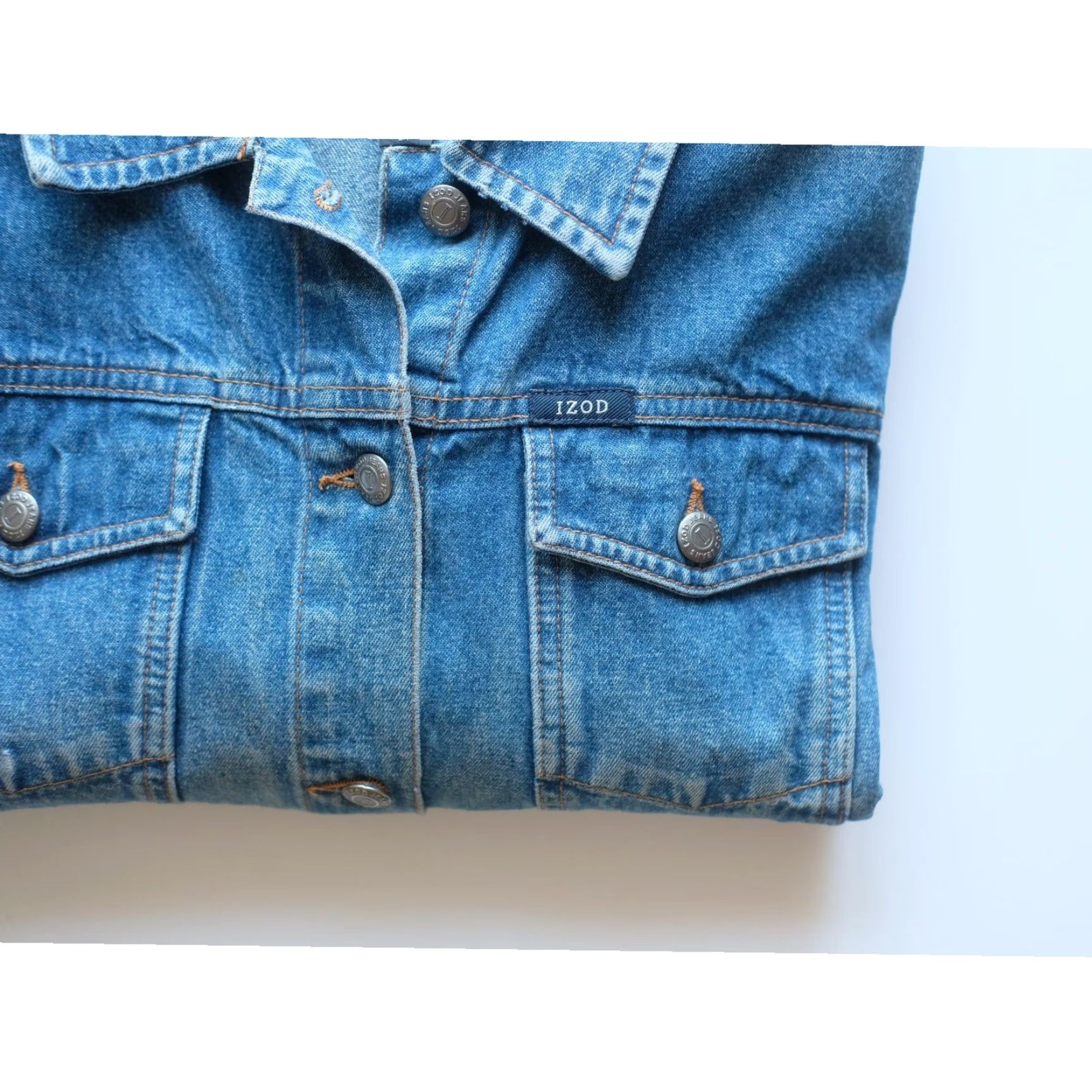 Izod VINTAGE IZOD JEAN DENIM JACKET BLUE MADE IN BRAZIL VTG 90s Y2K WOMEN SZ XXL 2XL ALL SEASONS JACKET Women Size 40" / US 18 - 4 Thumbnail