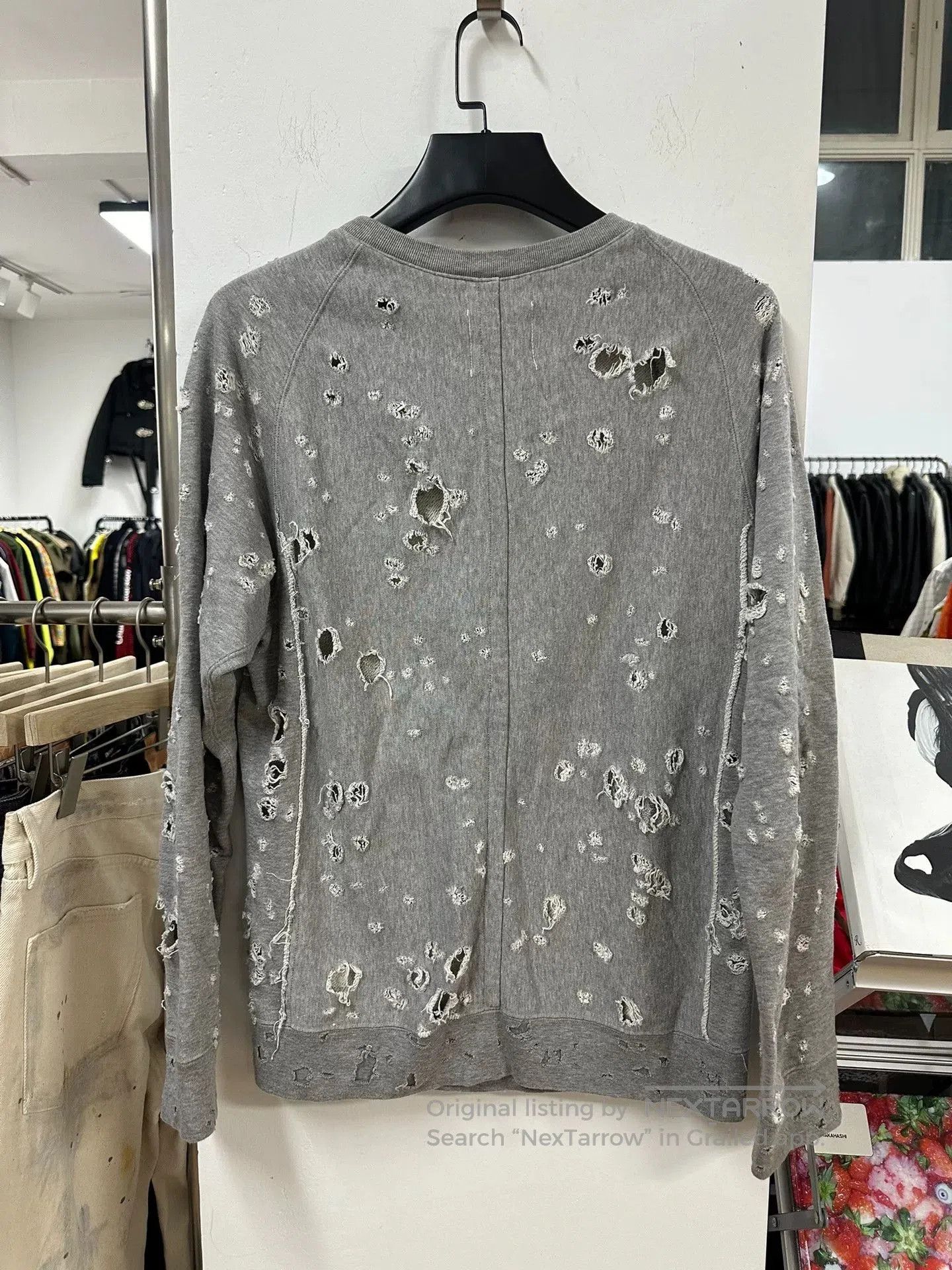 Comme des Garcons Homme Plus soloist oversized sweatshirt with distressed details. Size US L / EU 52-54 / 3 - 6 Thumbnail