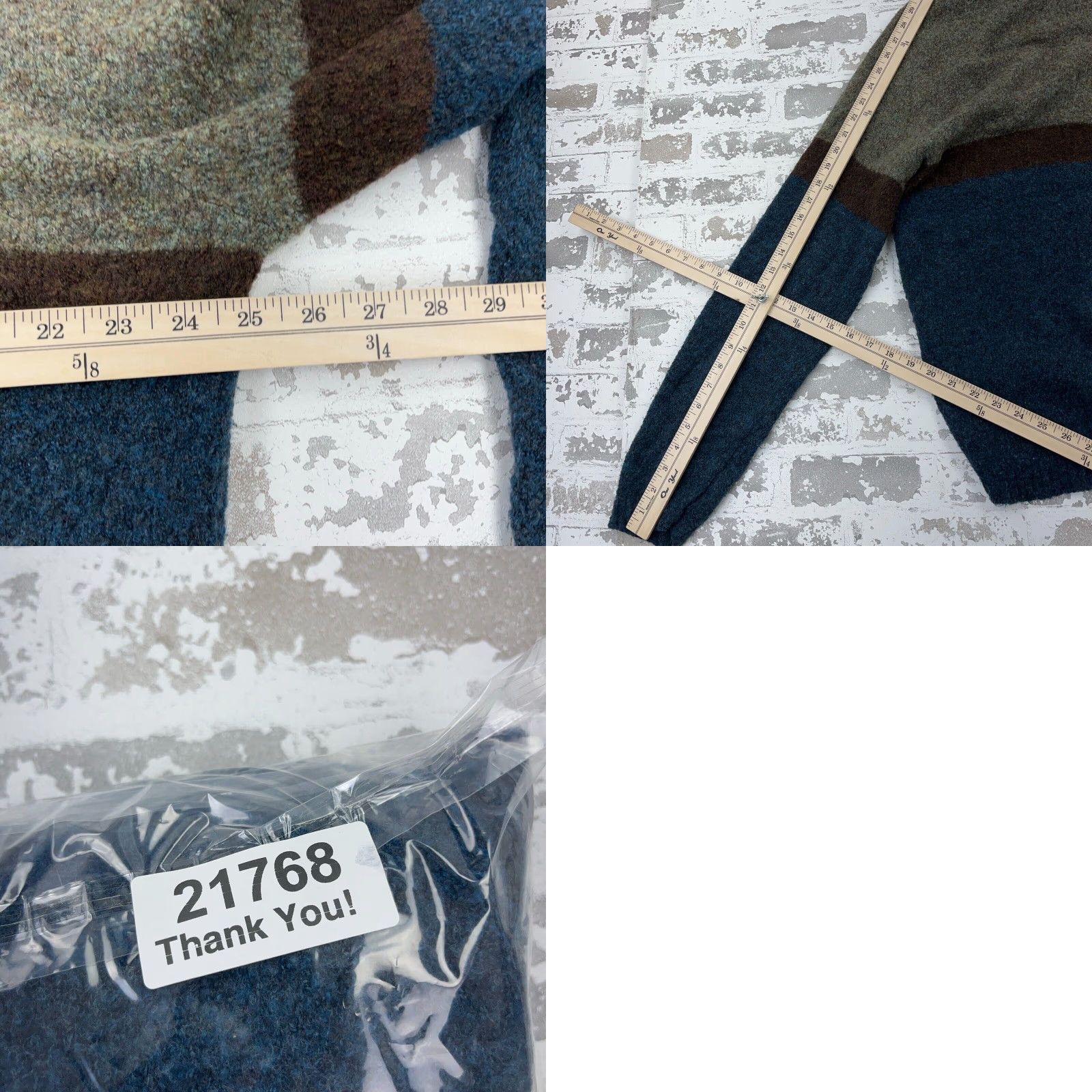 Lands' End Lands' End Men's XL Sweater Pullover Blue Green Wool Turtleneck Casual All Seasons Size US XL / EU 56 / 4 - 8 Thumbnail