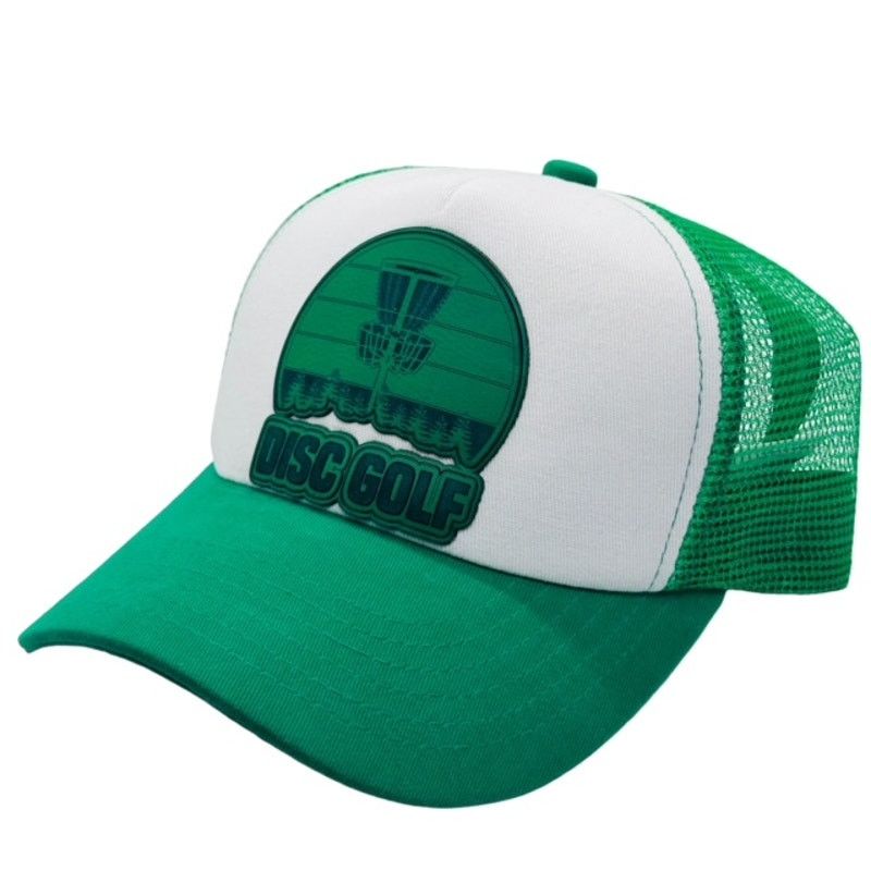 The Unbranded Brand Disc Golf Leather Patch Hat Trucker Hat Engraved Basket Size ONE SIZE - 1 Thumbnail