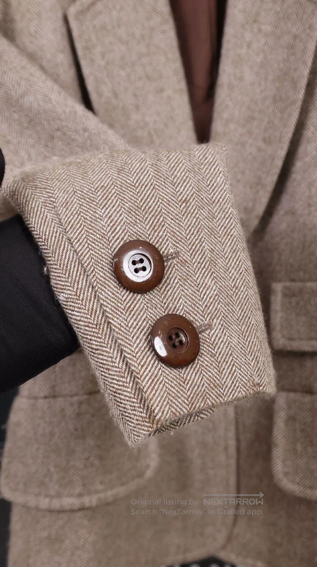 Saint Laurent Paris YSL Brown Herringbone Tweed Blazer. Size M / US 6-8 / IT 42-44 - 6 Thumbnail