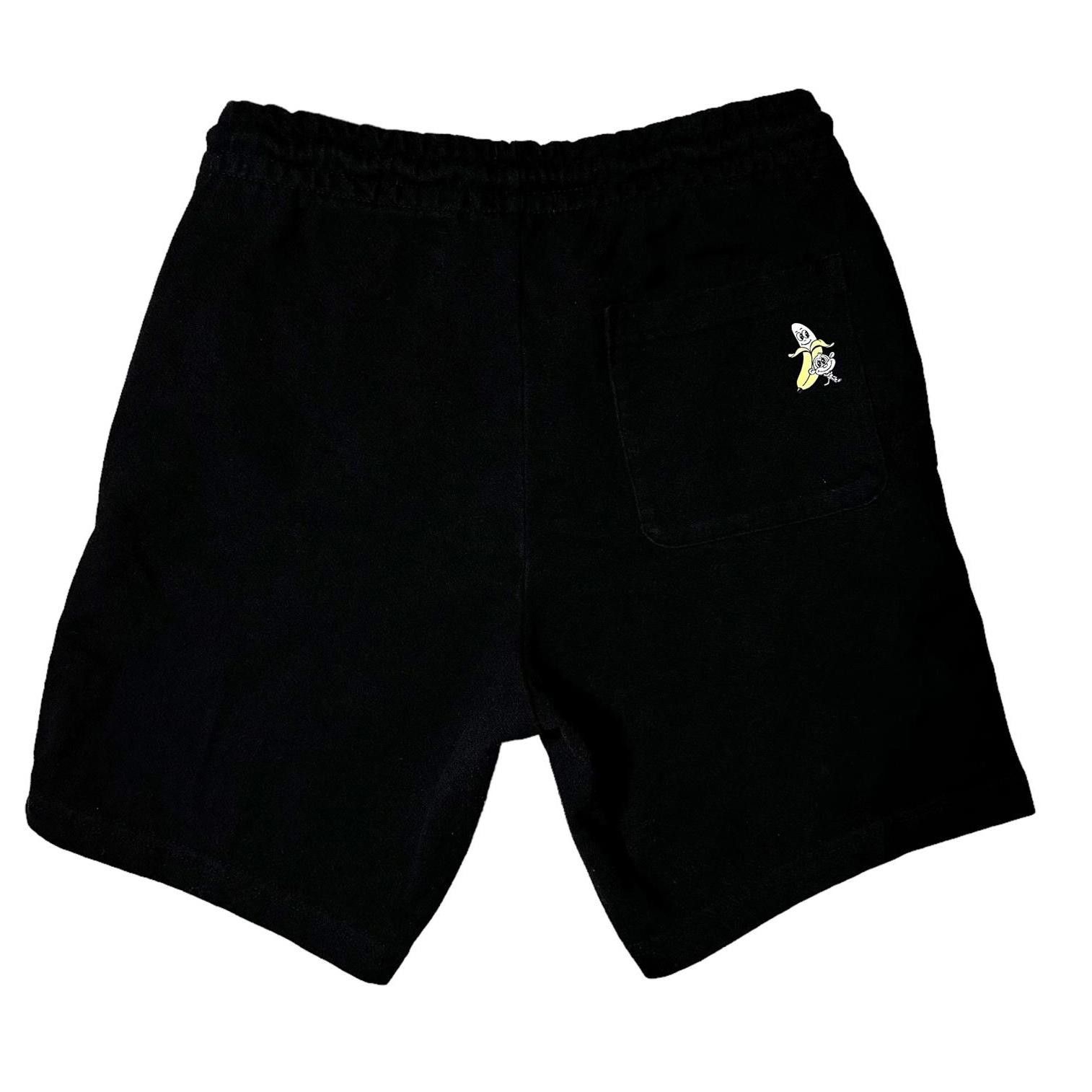 Designer Bananas Monkey Premium Logo Sweat Shorts 7.5” Black Men’s S Size US 30 / EU 46 - 2 Thumbnail