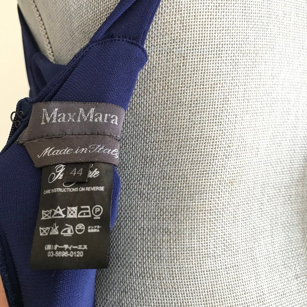 Max Mara MaxMara Navy Blue Gown Maxi Long Formal Dress Halter Necklin Size M / US 6-8 / IT 42-44 - 3 Thumbnail