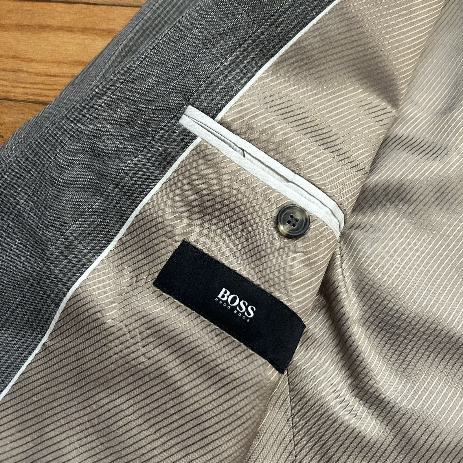 Hugo Boss James Sharp 2 Super 100 Wool Plaid Suit Jacket Blazer 42R Size 42R - 5 Thumbnail