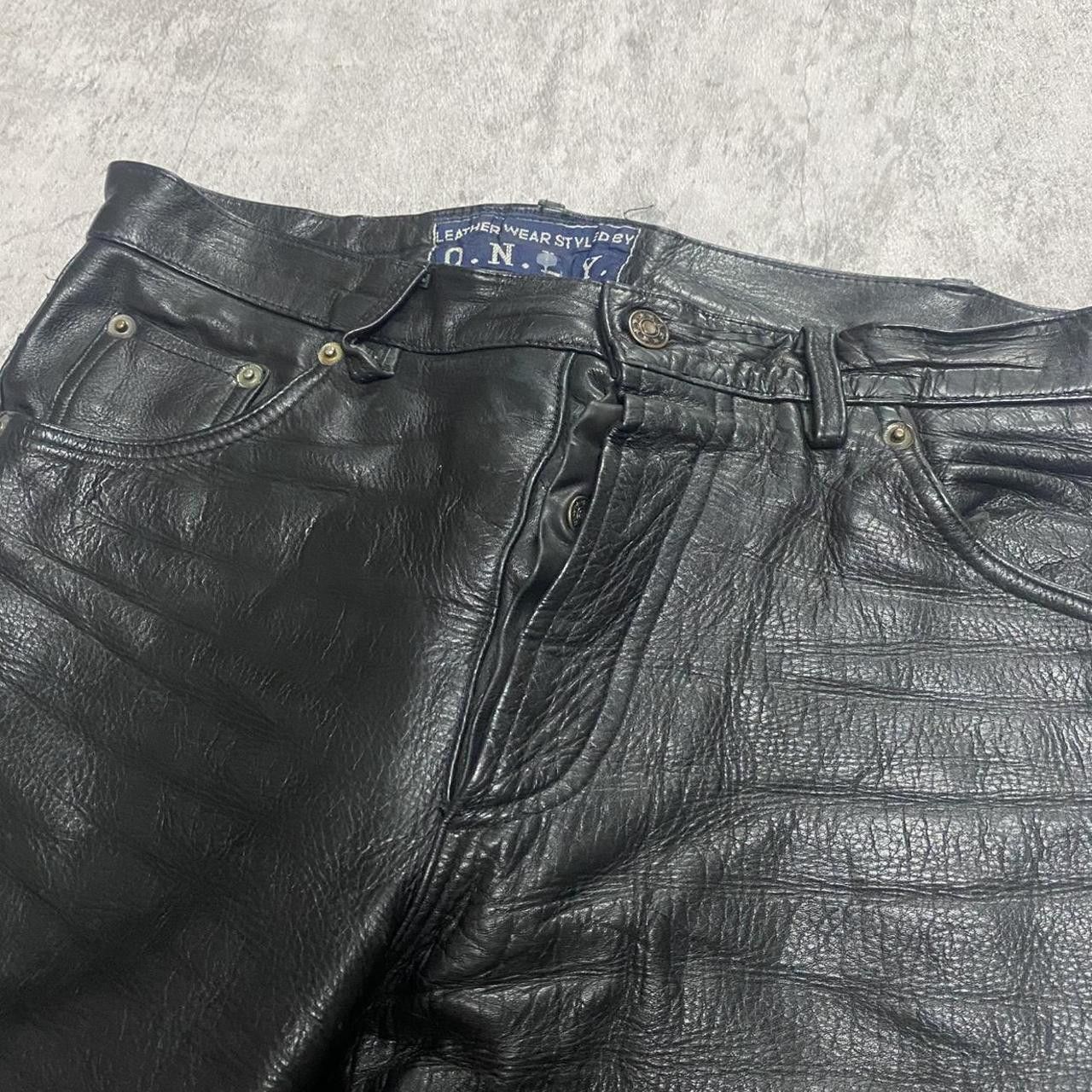 Other Black leather Motorcycle Metal Rock 2000s 90s Size US 33 - 4 Thumbnail
