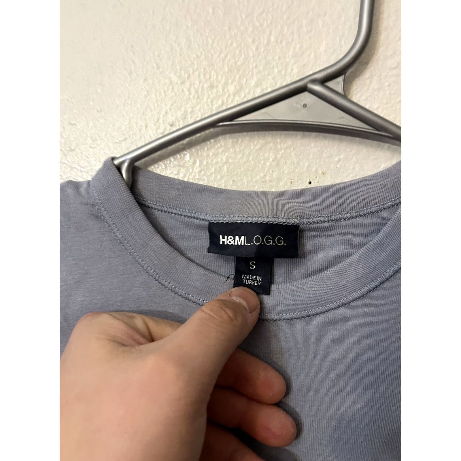 H&M H&M LOGG Goods Womens Blue Short Sleeve Crew Neck T Shirt Casual Size S Size S / US 4 / IT 40 - 2 Thumbnail