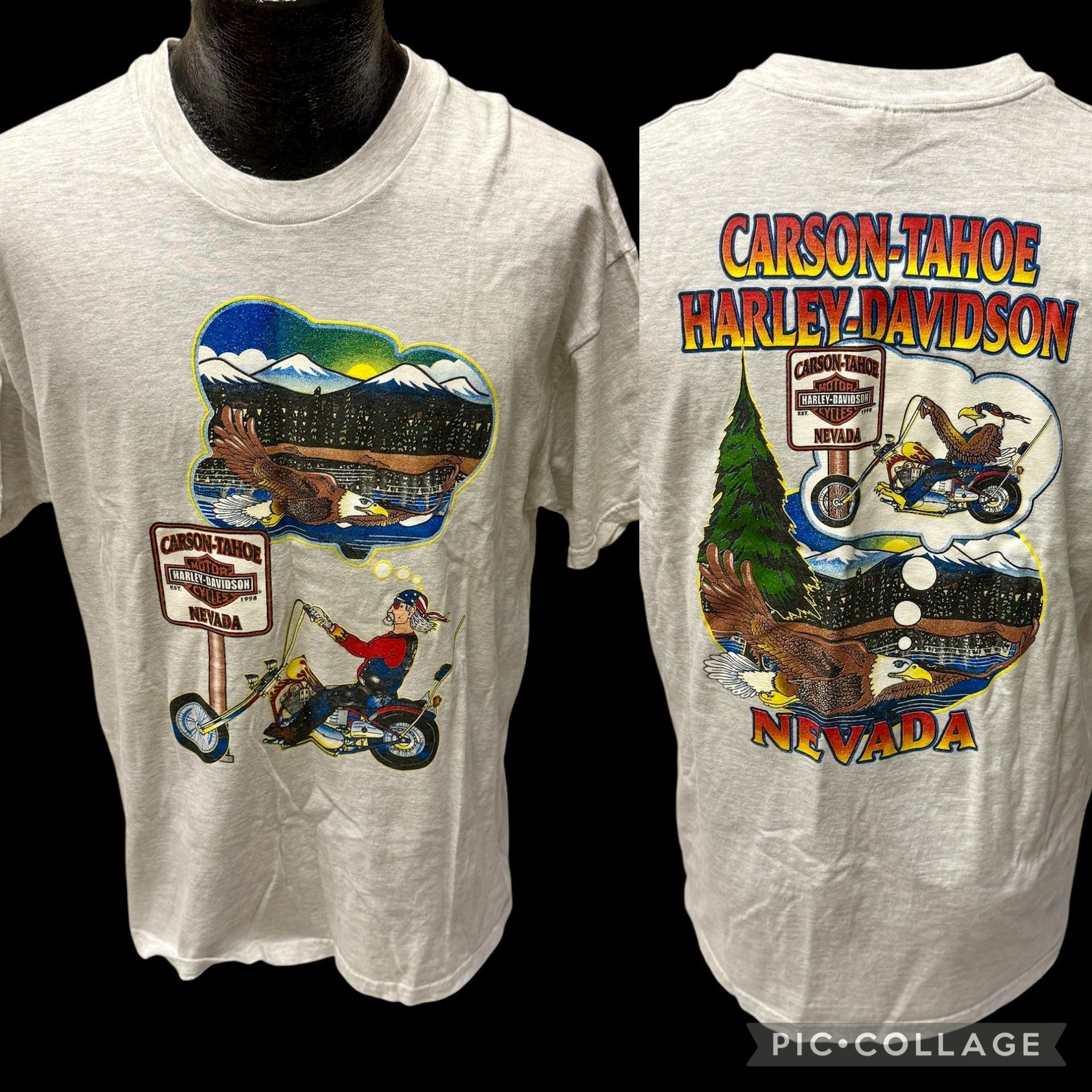 Hanes Harley Davidson Heather Nevada Motorcycle EAGLE CRUSIN Biker Size US L / EU 52-54 / 3 - 1 Thumbnail