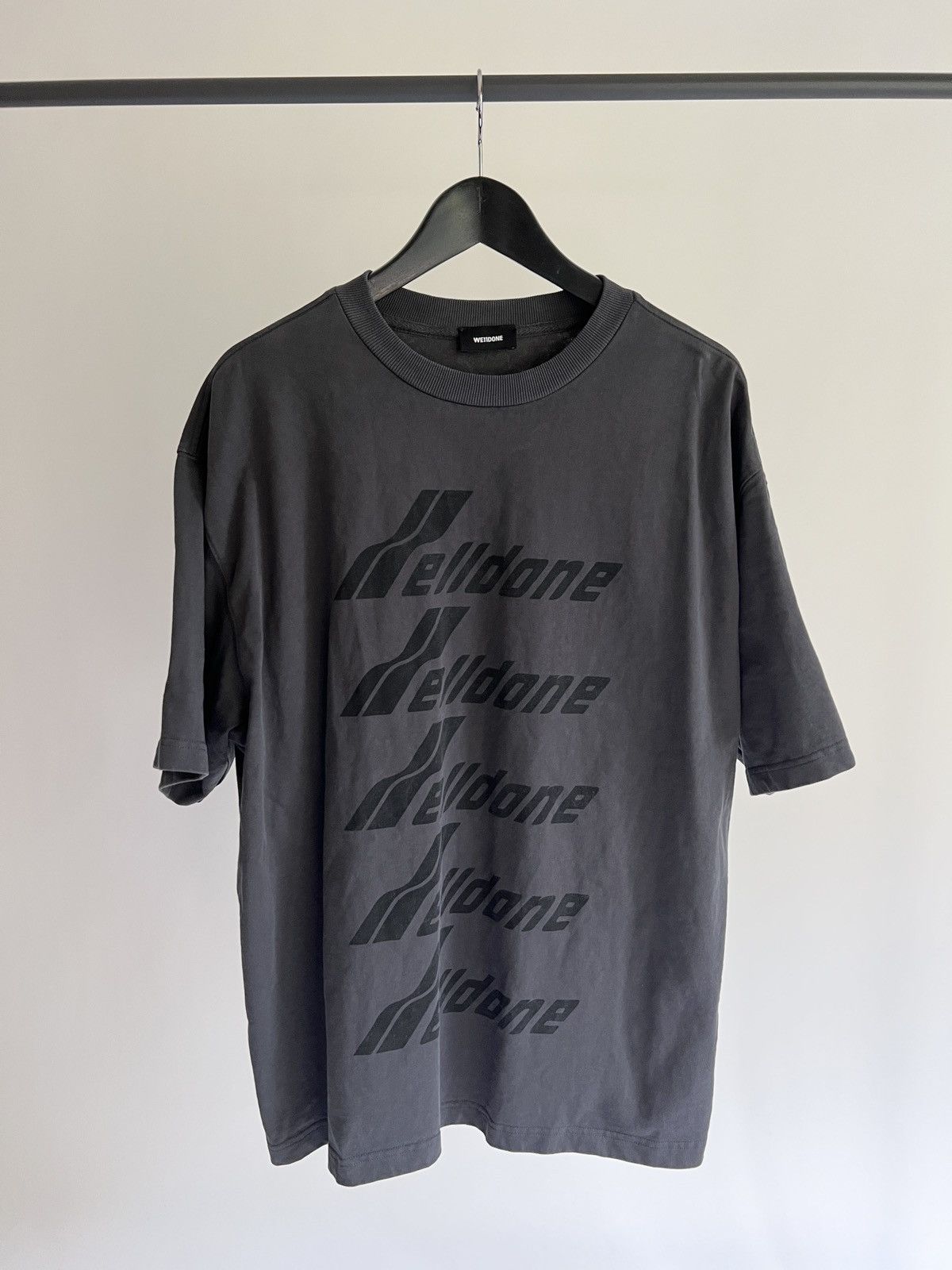 WE11DONE Grey ‘Selldone’ Front Logo T-Shirt Size US M / EU 48-50 / 2 - 1 Thumbnail