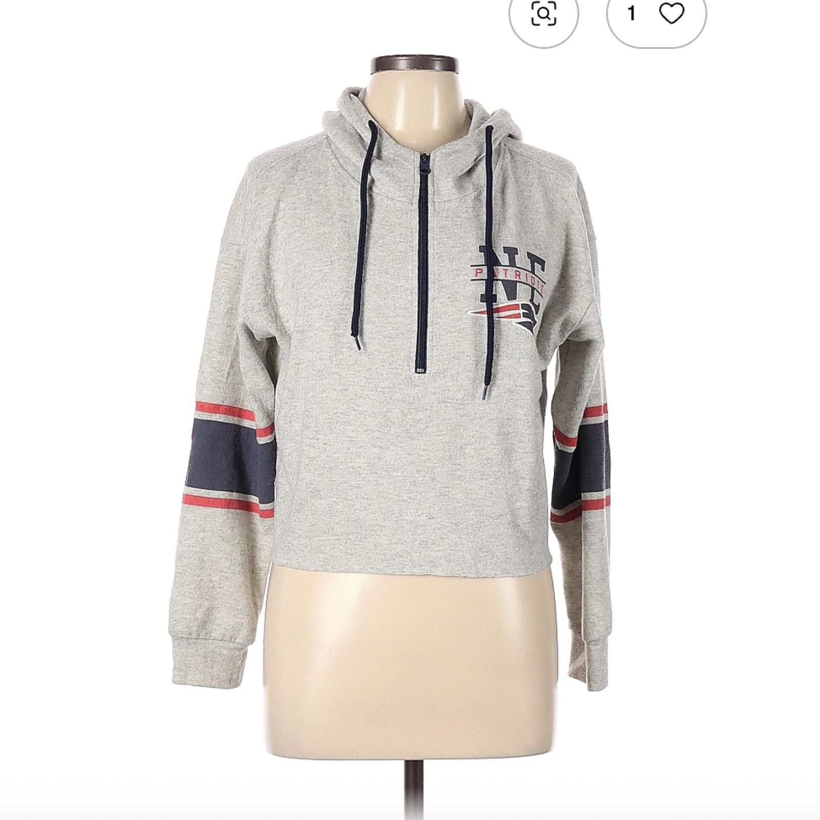 NFL NFL Patriots Gray Pullover Hoodie Size L Size ONE SIZE - 1 Thumbnail