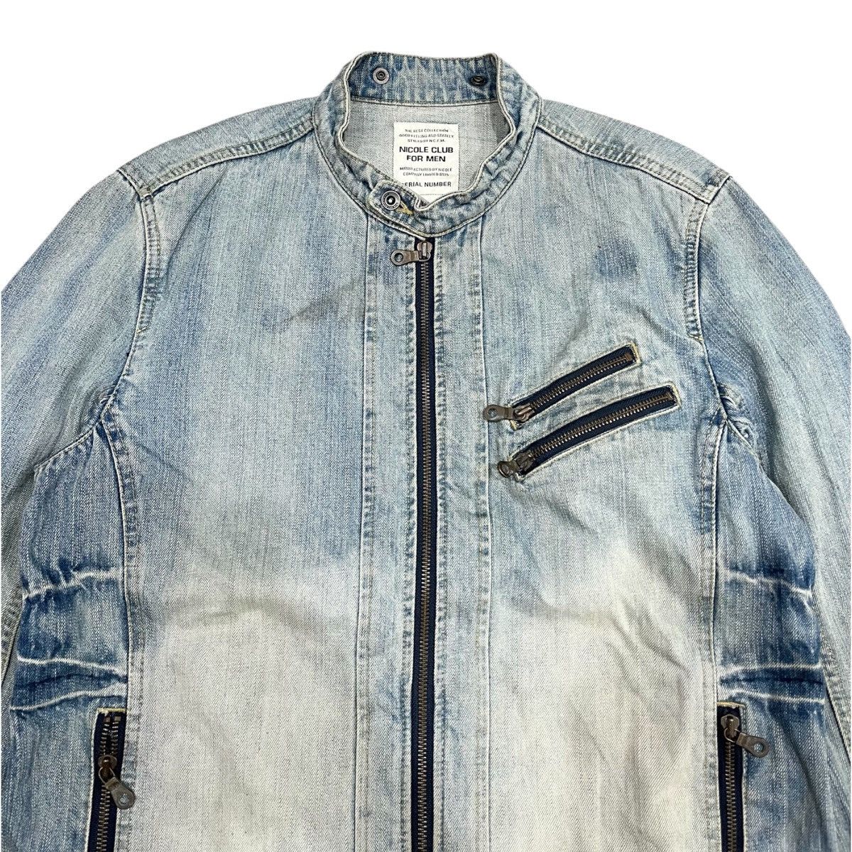 Nicole Club 2000s Nicole Club For Men Denim Biker Jacket Size US L / EU 52-54 / 3 - 2 Thumbnail