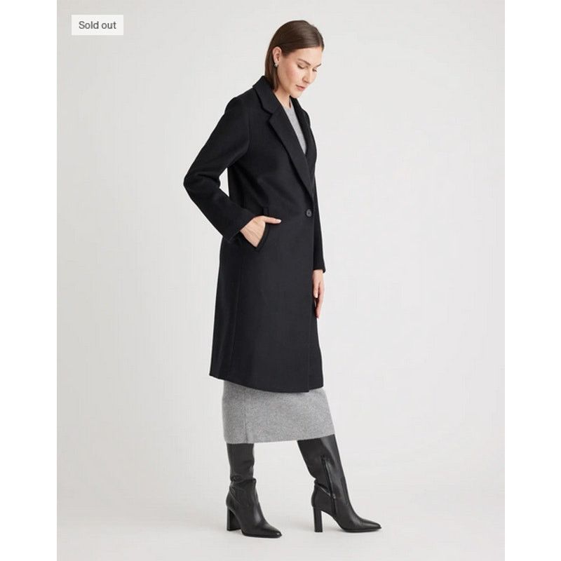 Quince Quince Italian Wool Classic Single Breasted Coat Large NWT Size L / US 10 / IT 46 - 4 Thumbnail
