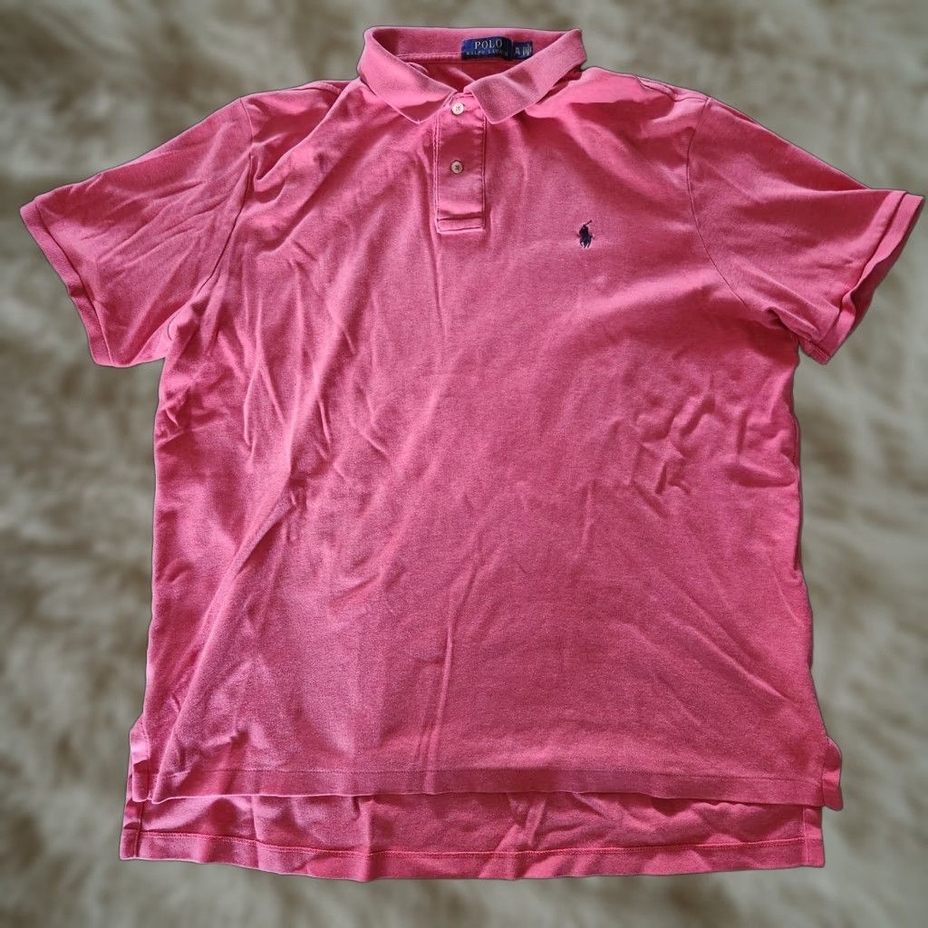 Ralph Lauren VINTAGE Polo Ralph Lauren Polo Shirt Mens XL Coral Pink Cotton Blend Preppy Classic Mens XL Pink Polo Shirt Size US XL / EU 56 / 4 - 1 Thumbnail
