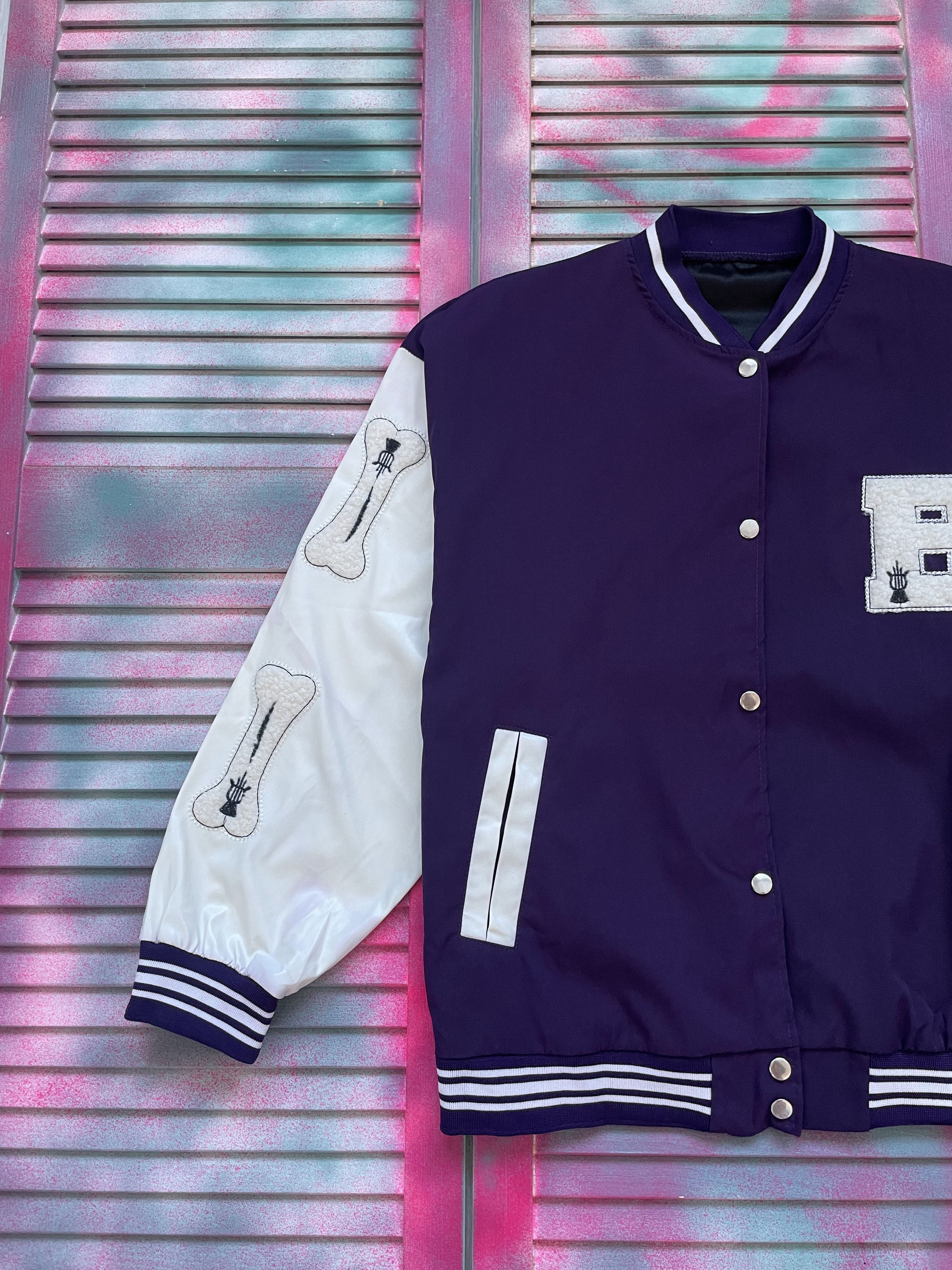 If Six Was Nine Vintage Y2K Bones American College Style Bomber Size US M / EU 48-50 / 2 - 4 Thumbnail