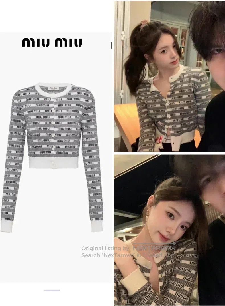 Miu Miu Miu Miu 38 SS23 black and white striped barrage jacquard fu Size M / US 6-8 / IT 42-44 - 7 Thumbnail