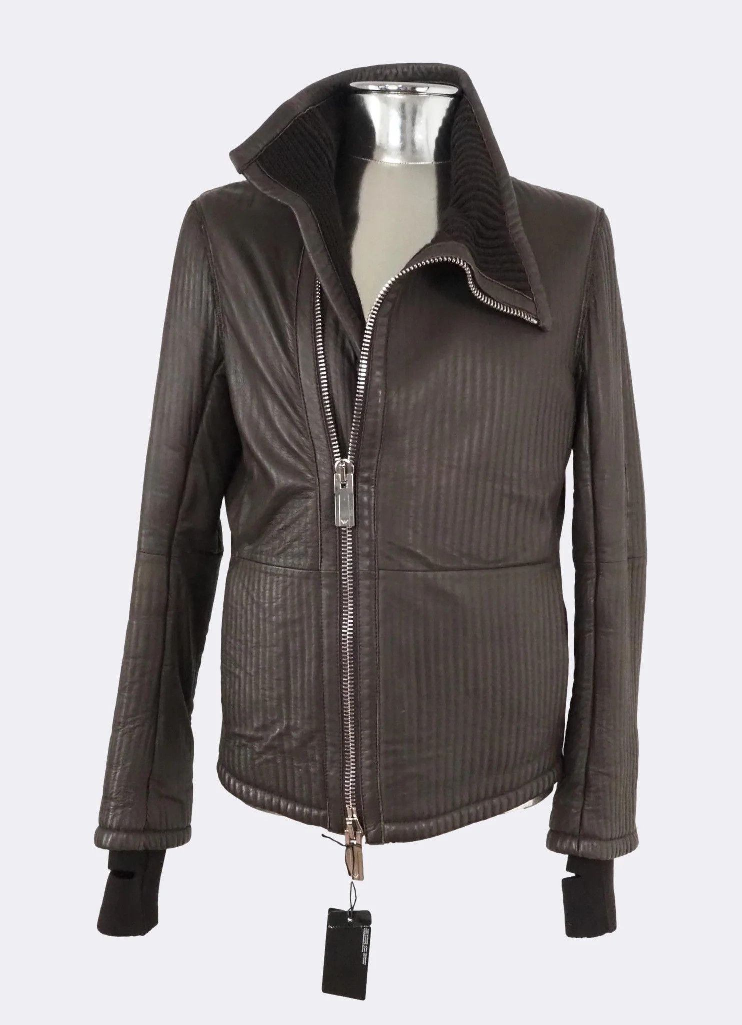 Emporio Armani Emporio Armani Ribbed Leather Jacket Wool Lining $2615 Size US M / EU 48-50 / 2 - 9 Thumbnail