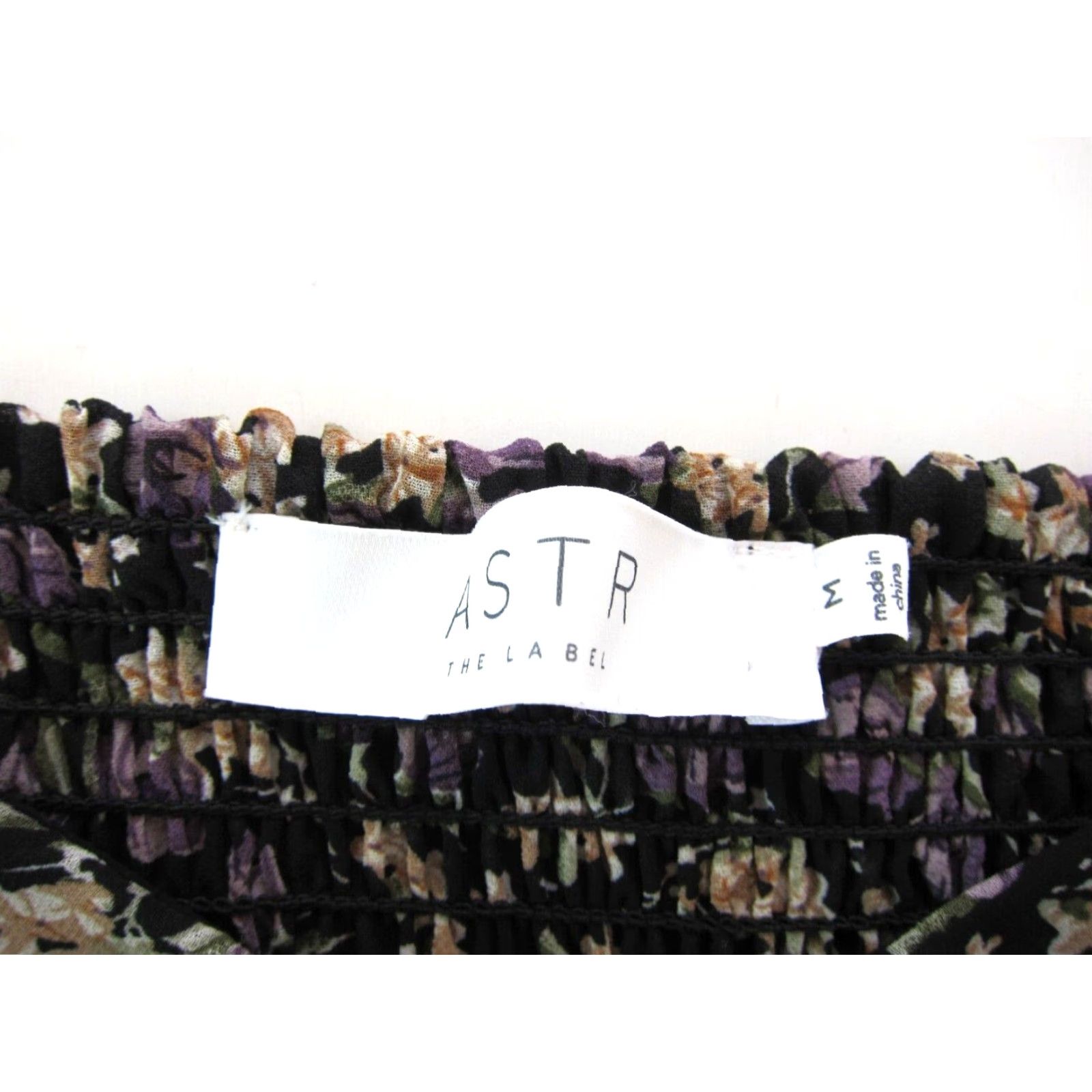 ASTR The Label ASTR The Label Dress Off Shoulder Floral Stretch Ruched Purple Black Green M Size M / US 6-8 / IT 42-44 - 3 Thumbnail