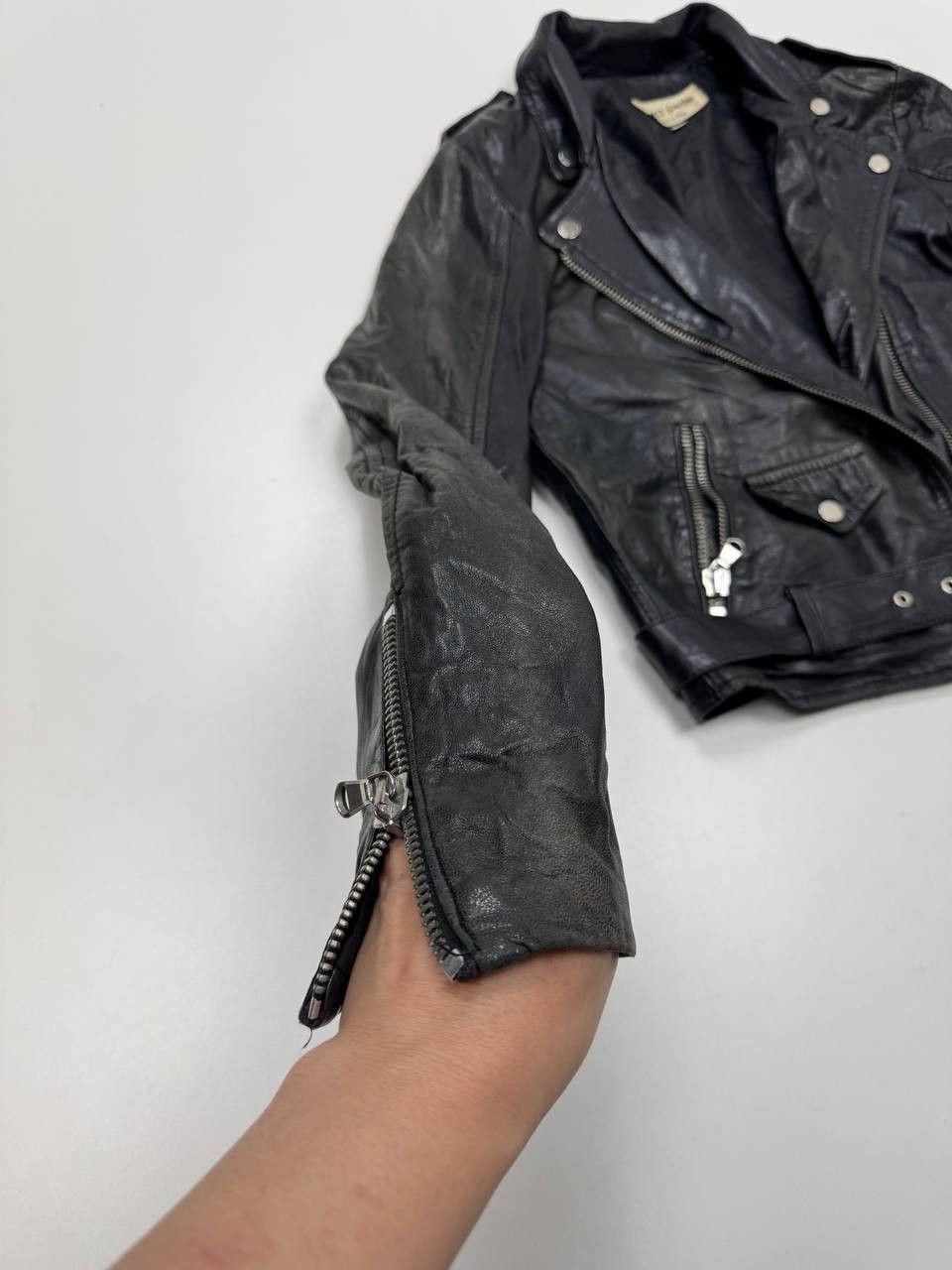 Vera Pelle Vera Pelle Italy Vintage Black Leather Biker Jacket Size S / US 4 / IT 40 - 6 Thumbnail