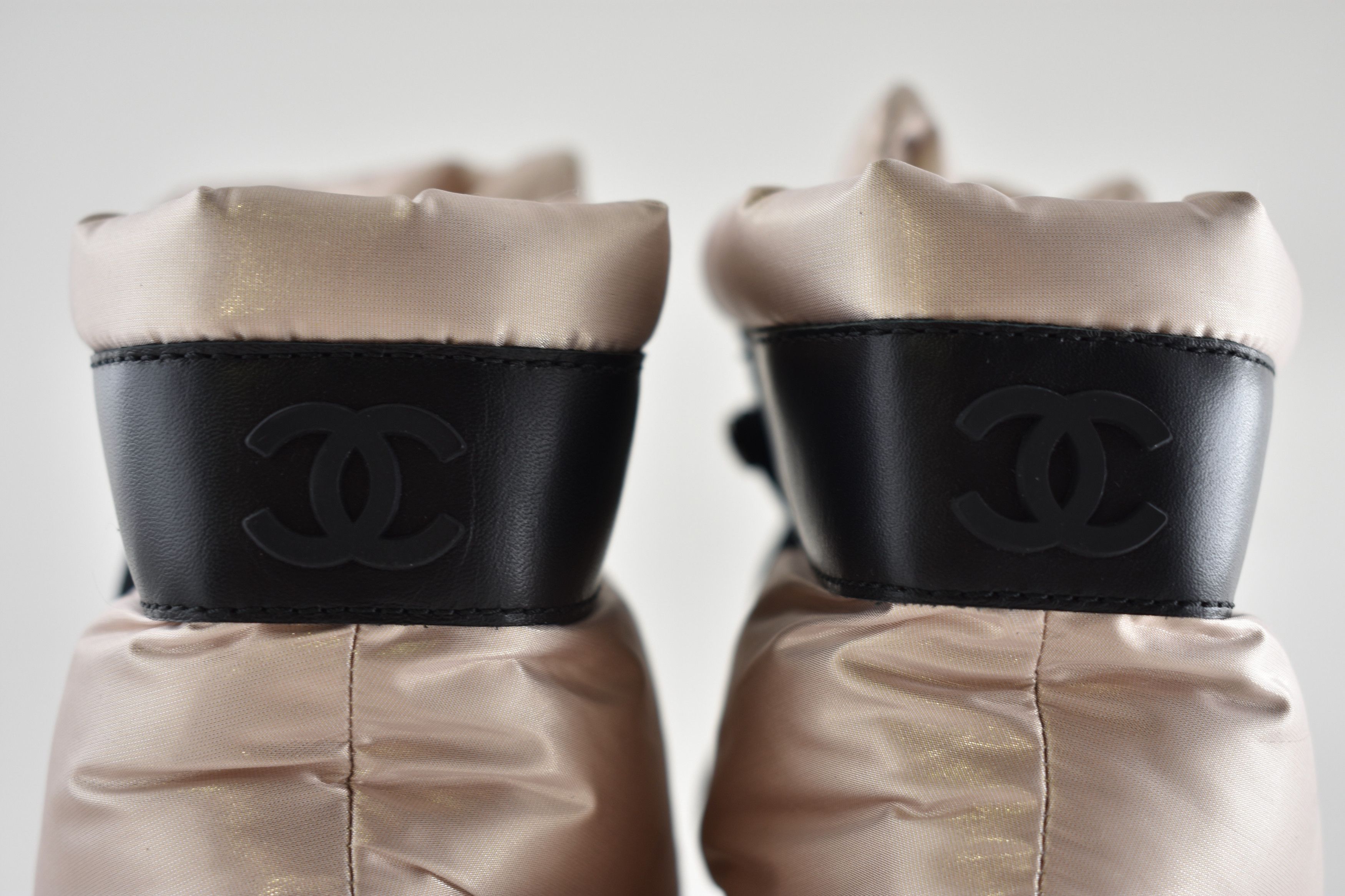 Chanel 18B Coco Neige Black Snow Winter Lace Up Tie Combat Boots 42 Size US 12 / IT 42 - 15 Thumbnail