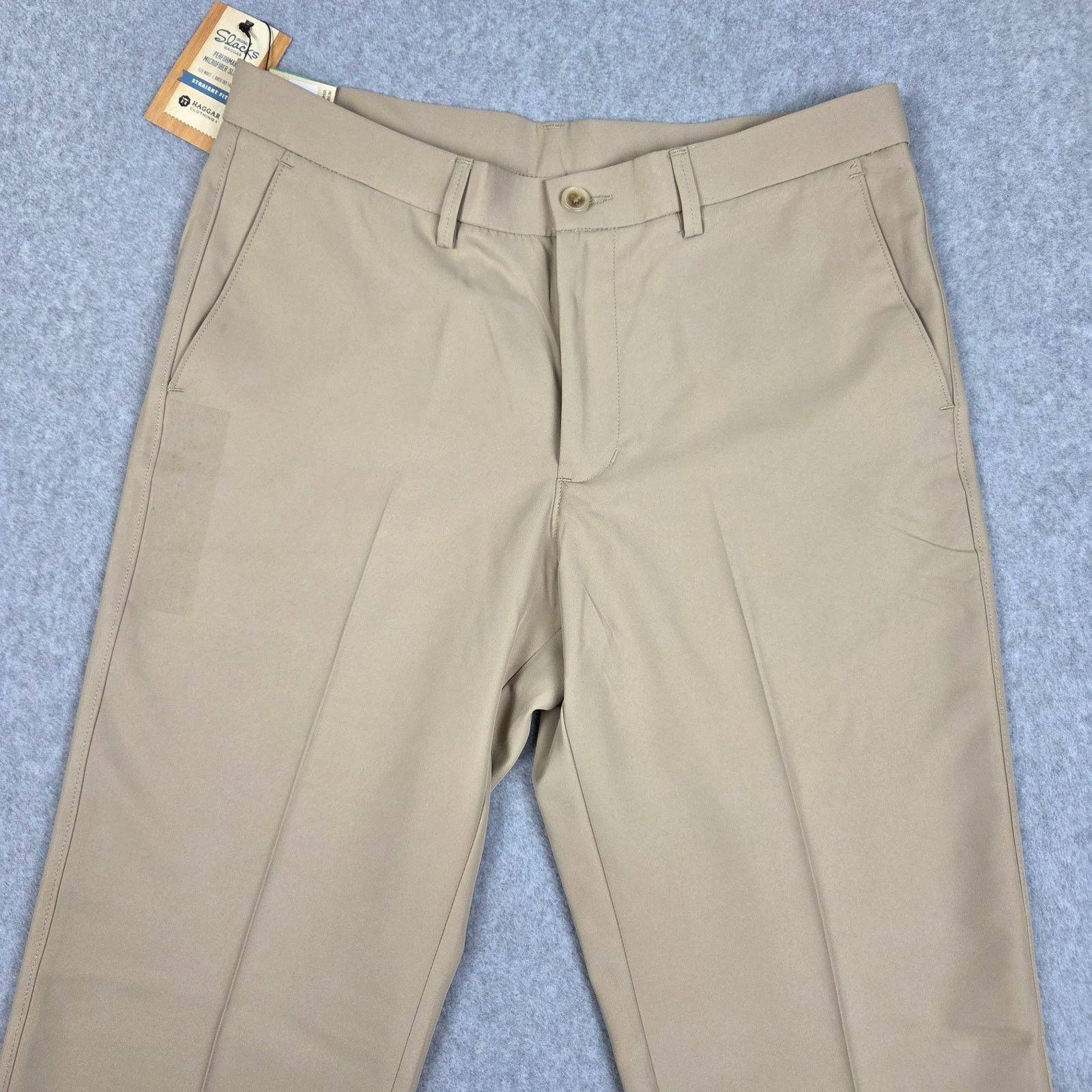 Haggar NWT Haggar 34x32 Tan Flat Front Straight Fit Slacks Size US 34 / EU 50 - 3 Thumbnail