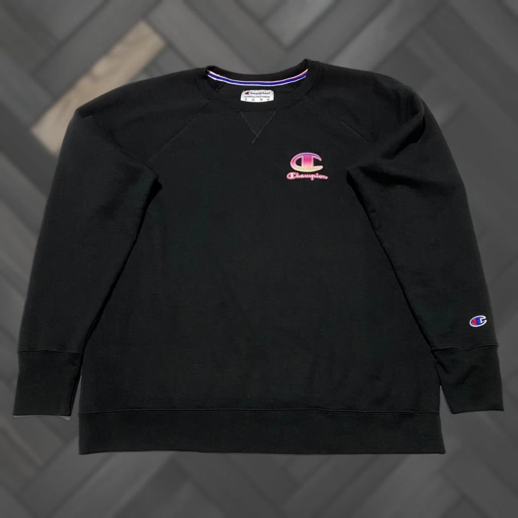 Champion Champion Sweatshirt Mens XL Black Crew Neck Logo Graphic Print Athleticwear Size US XL / EU 56 / 4 - 1 Thumbnail