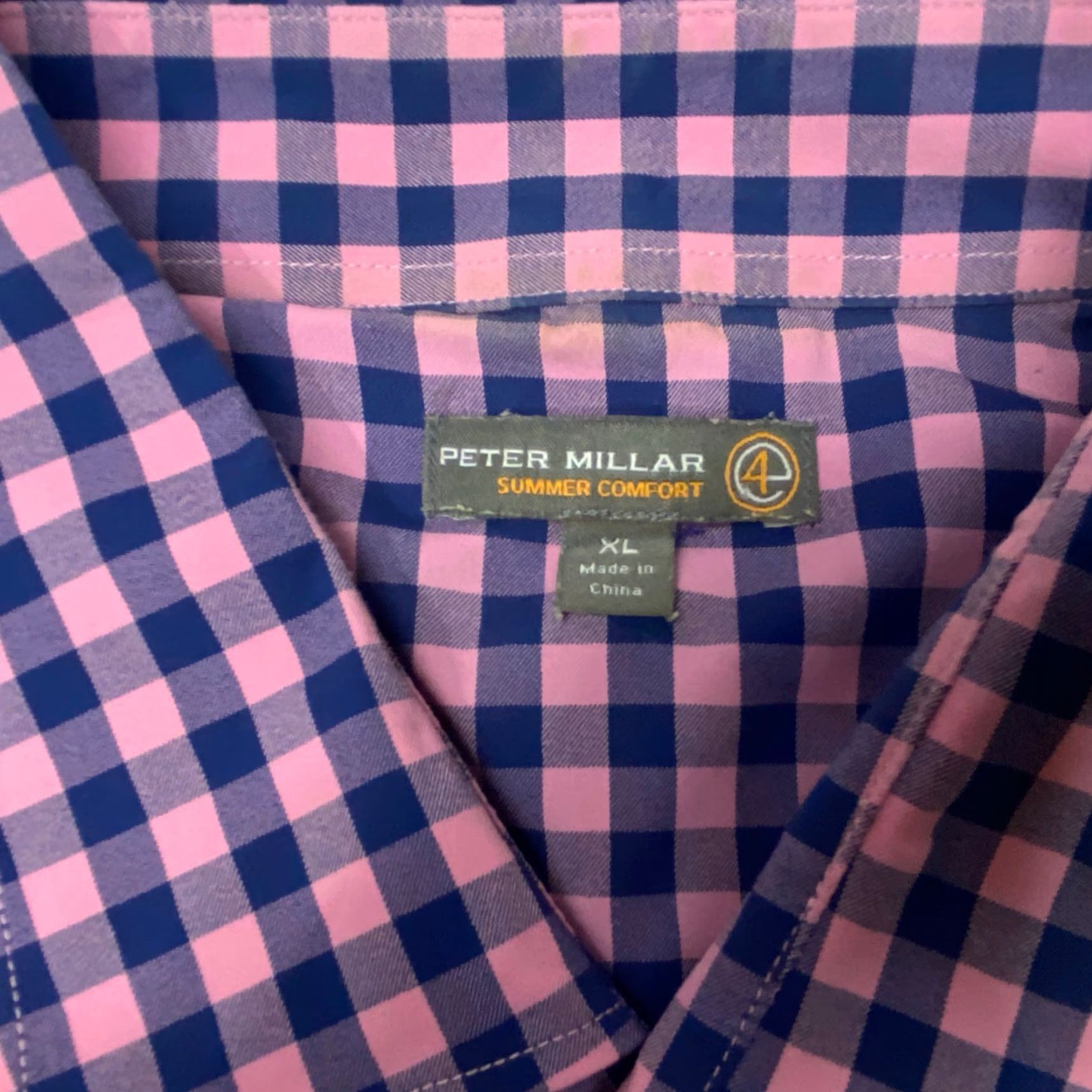 Peter Millar Peter Millar Shirt Mens XL Purple Check Summer Comfort Stretch Button-Down Size US XL / EU 56 / 4 - 6 Thumbnail