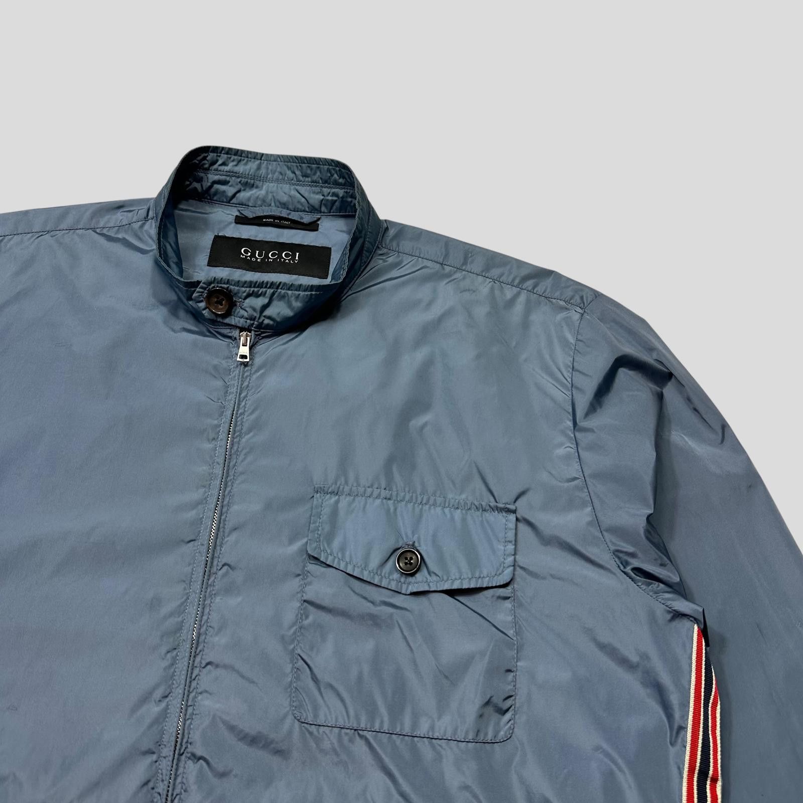 Gucci Gucci 2012 Baby Blue Stripe Seam Nylon Shimmer Jacket IT52 L Size US L / EU 52-54 / 3 - 5 Thumbnail