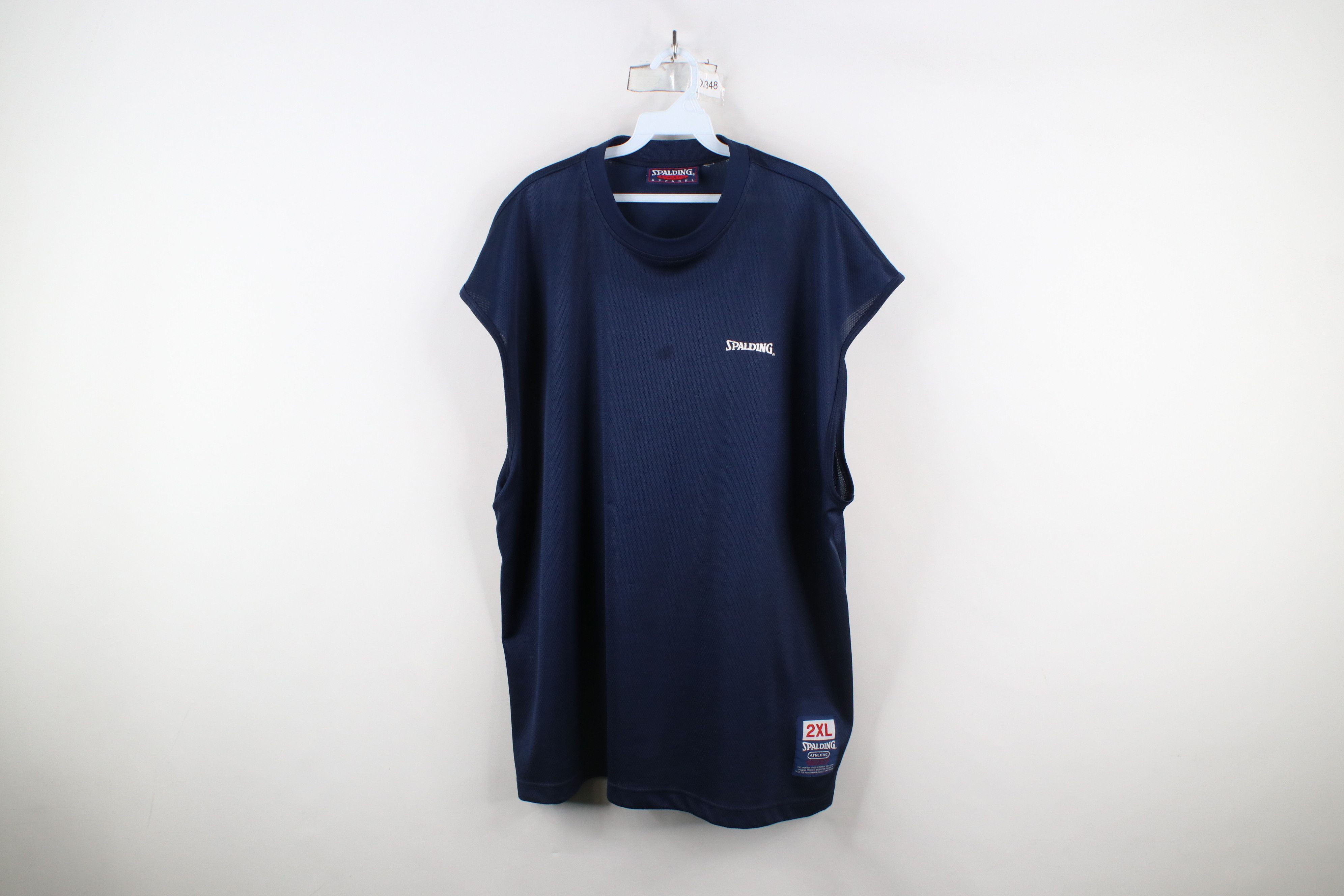 Spalding × Vintage Vintage 90s Spalding Basketball Sleeveless Muscle T-Shirt Size US XXL / EU 58 / 5 - 1 Thumbnail