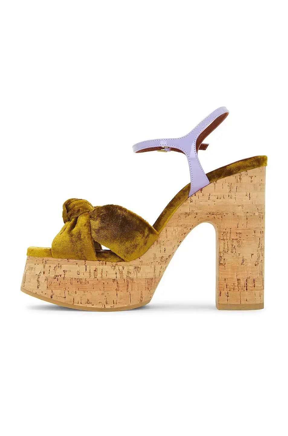 Saint Laurent Paris o1s1wg111024 Bianca Platform Sandals Velvet Smooth Size US 10.5 / IT 40.5 - 5 Thumbnail