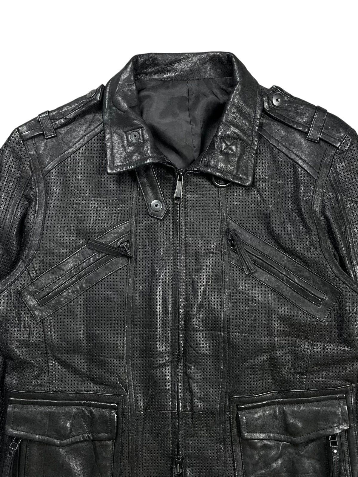5351 POUR LES HOMMES Old 5351 Pourless Homme - Cyber Rider Leather Jacket Size US M / EU 48-50 / 2 - 5 Thumbnail