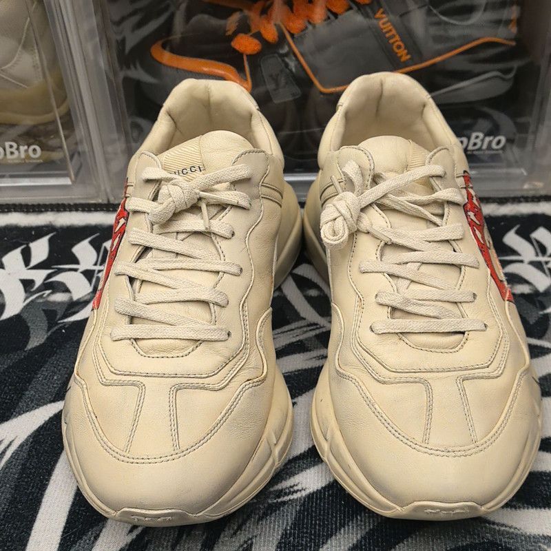 Gucci Gucci Rhyton Leather Lips Print Casual Sneakers - Size US 8.5 / EU 41-42 - 2 Thumbnail