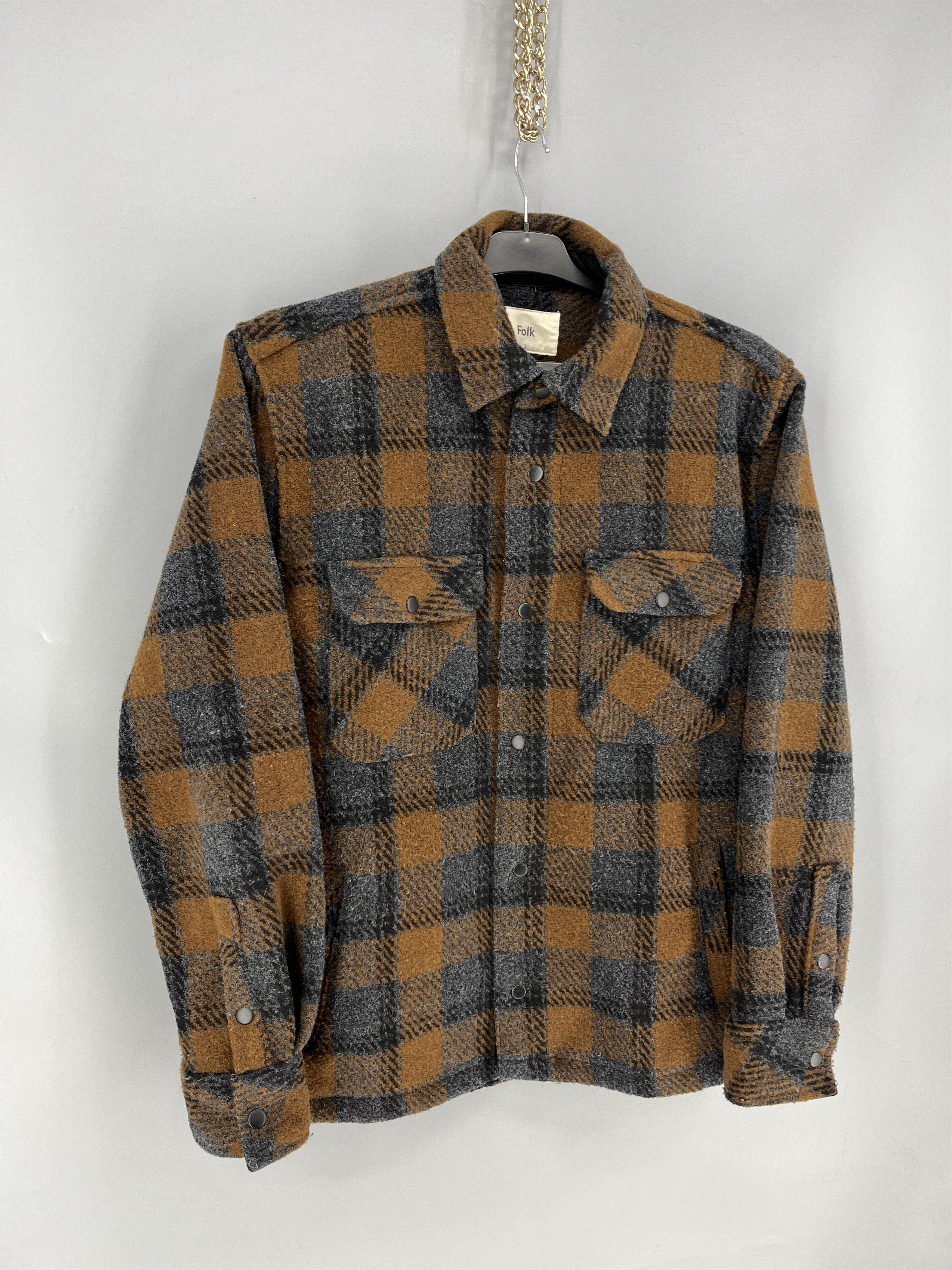 Folk Folk Ryburn Check Olive Green Flannel Over Shirt Chore Size US M / EU 48-50 / 2 - 2 Thumbnail