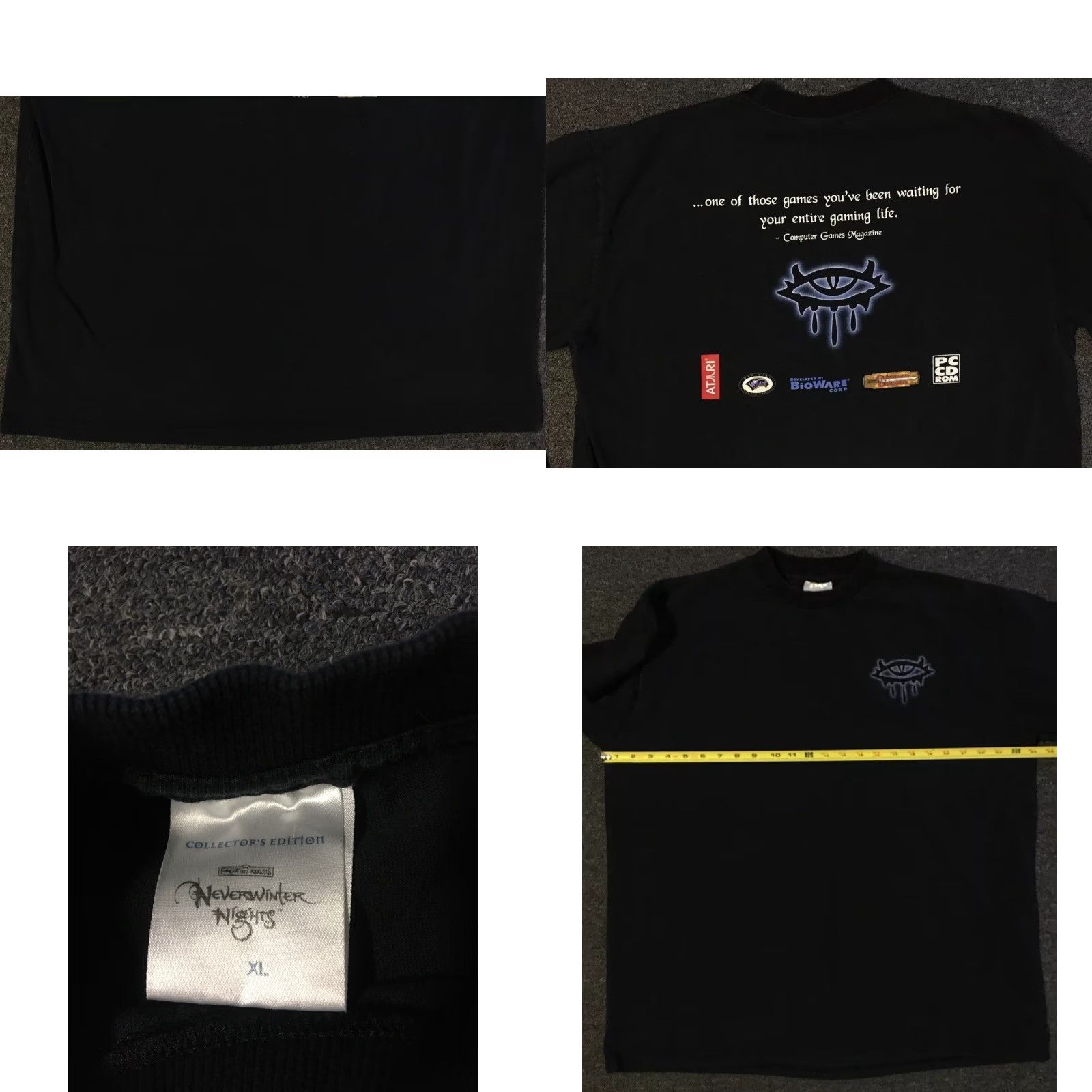 Vintage VINTAGE Neverwinter Nights Faded Video Game Promo Shirt XL Black Mens T-Shirt 90s Nintendo Atari Bioware WOTC Size US XL / EU 56 / 4 - 8 Thumbnail