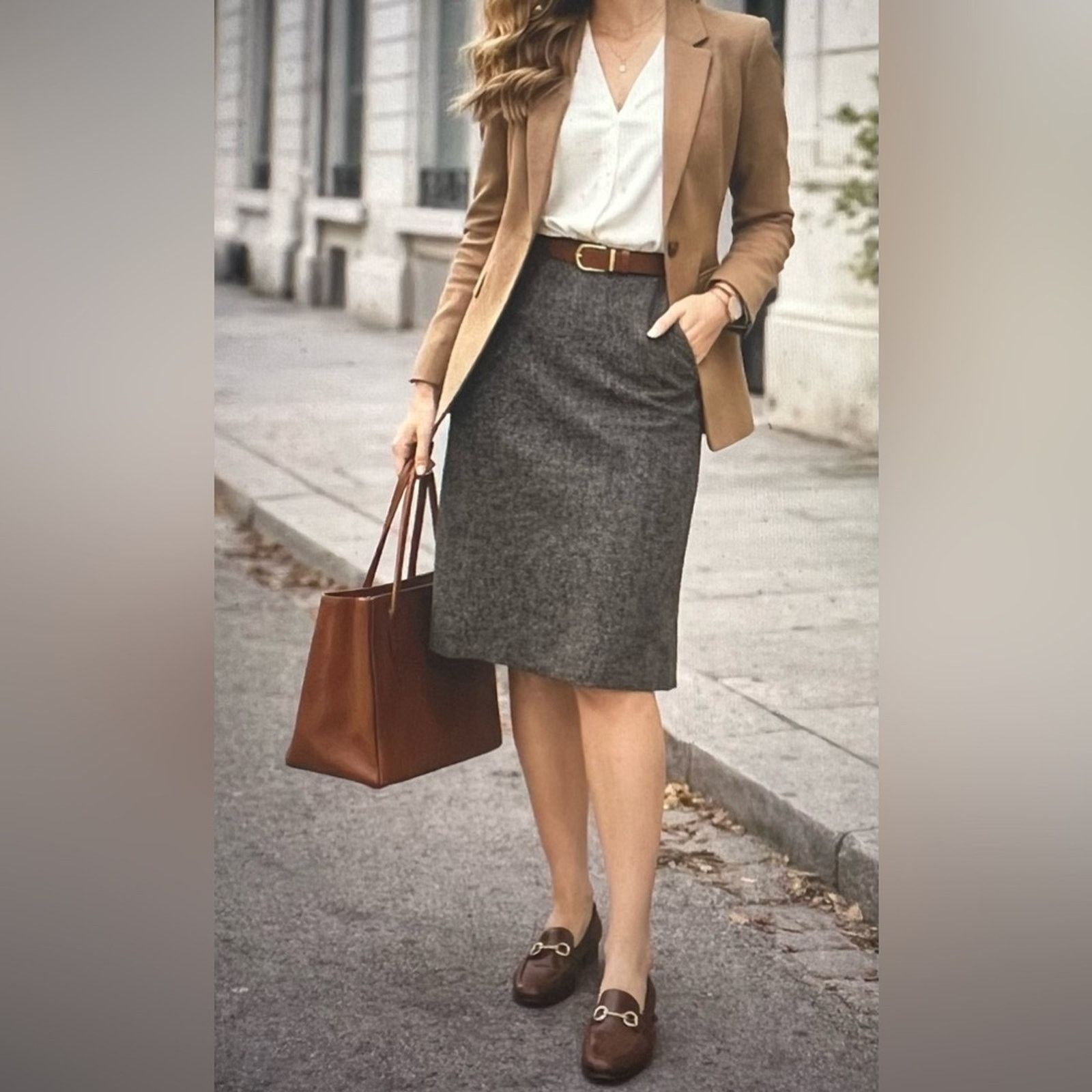 Banana Republic Banana Republic Size 14 Tall Vintage Tweed & Linen Size 36" / US 14 / IT 50 - 2 Thumbnail