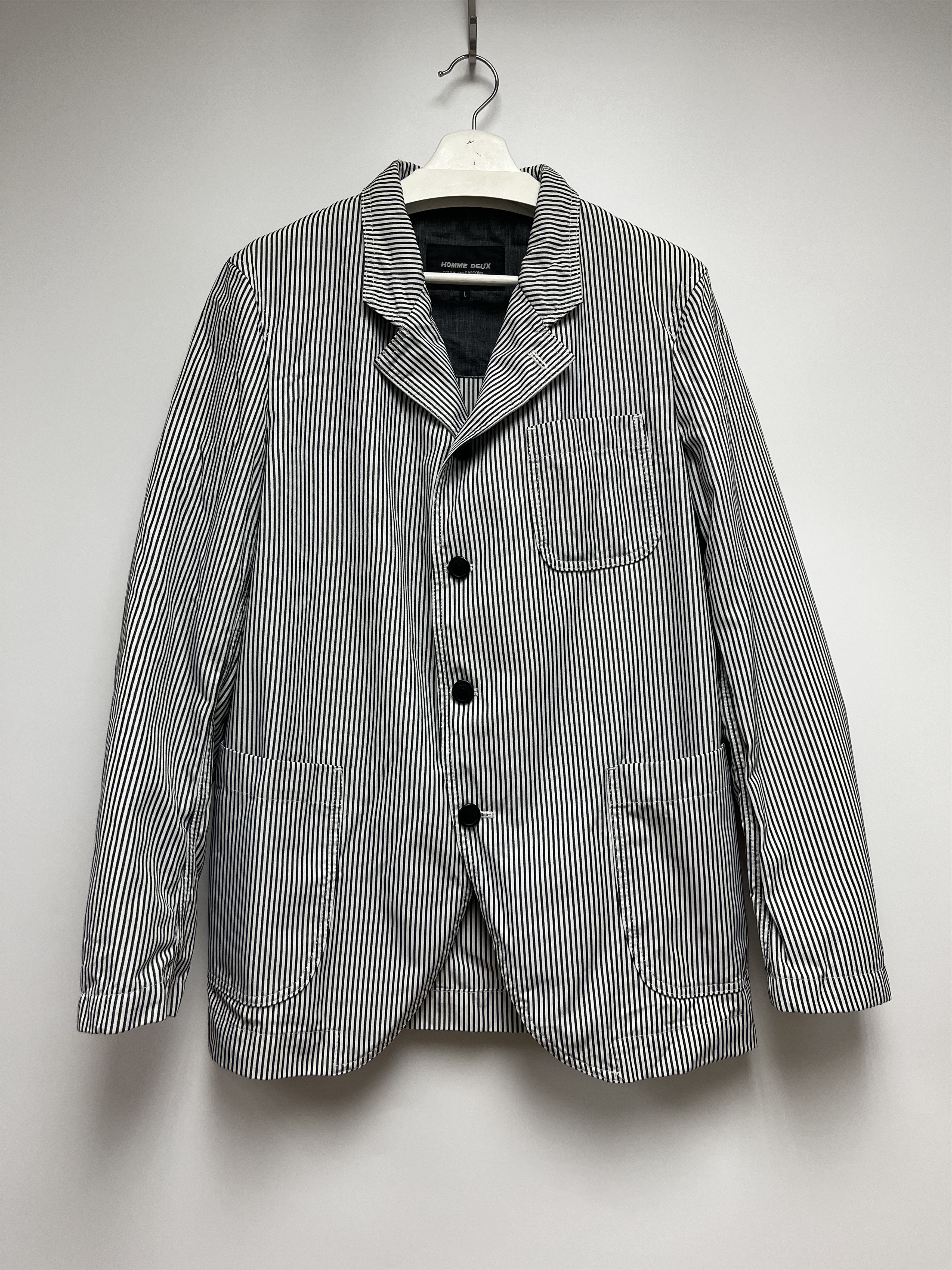 Comme des Garcons Homme Deux COMME des GARÇONS HOMME DEUX STRIPED BLAZER Size US L / EU 52-54 / 3 - 1 Thumbnail
