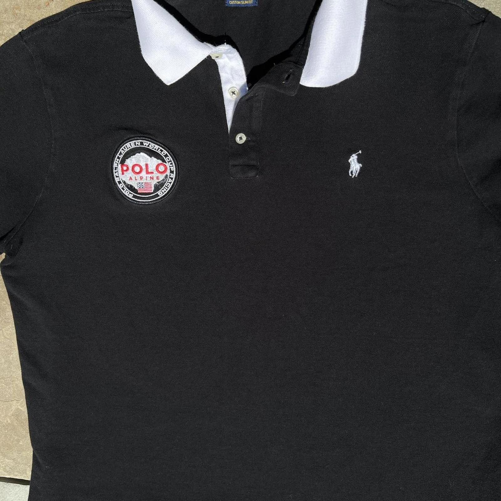 Polo Ralph Lauren Polo Ralph Lauren Black White Alpine Patch Polo Shirt Size US L / EU 52-54 / 3 - 2 Thumbnail