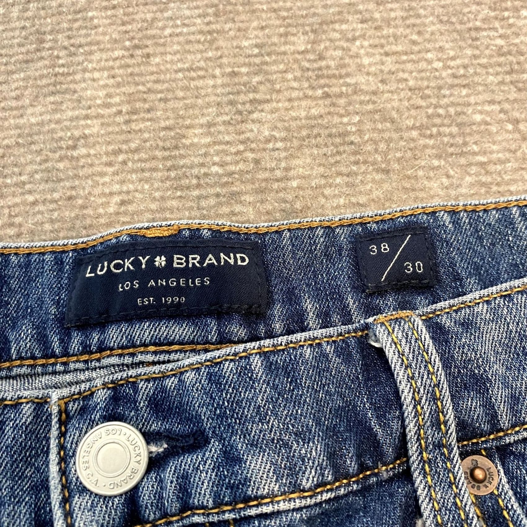 Lucky Brand Lucky Brand 121 Slim Straight Jeans Mens Size 38x30 Blue Denim Pants Distressed Size US 38 / EU 54 - 5 Thumbnail