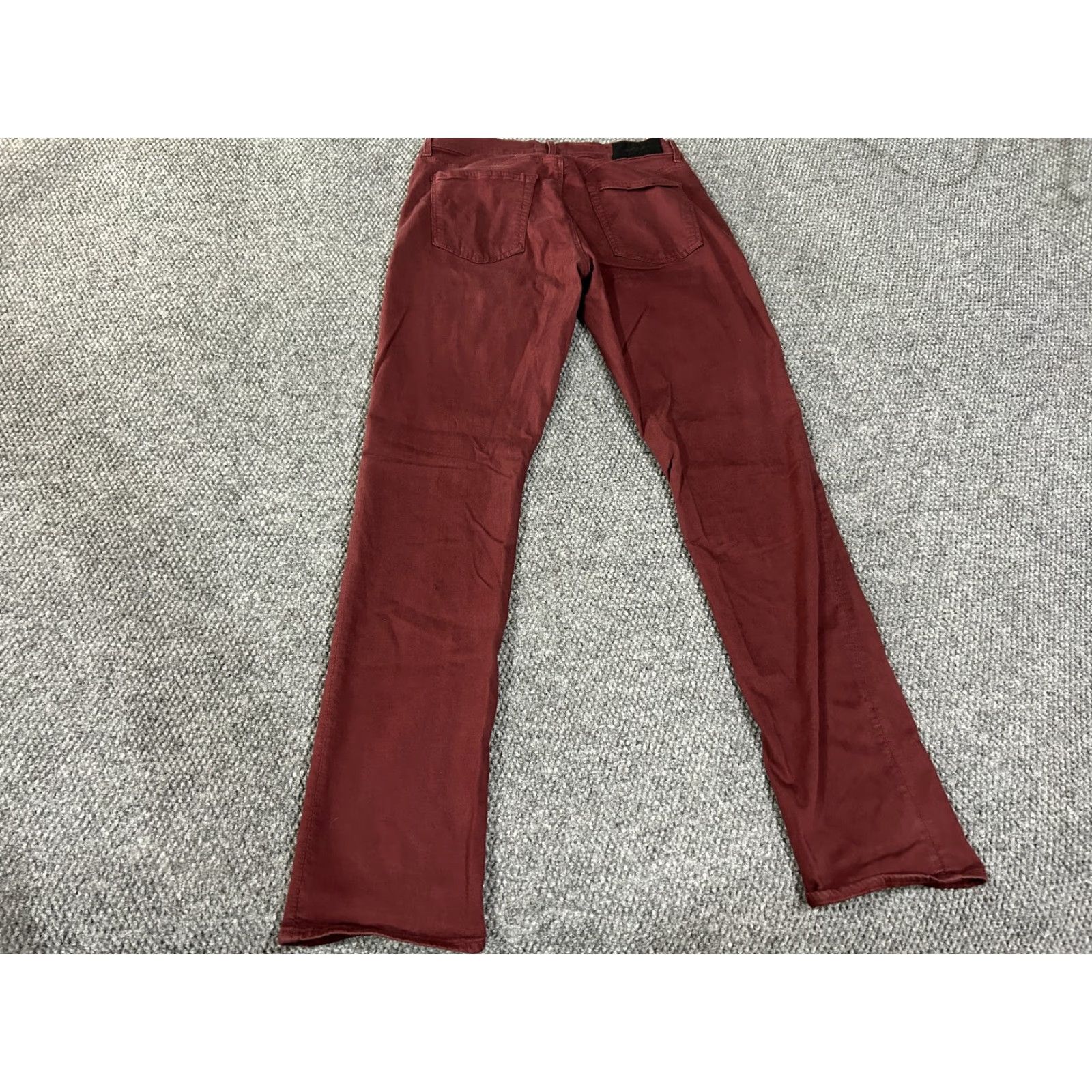 7 For All Mankind 7 For All Mankind Jeans Mens 33x33 Slim Straight burgundy stretch Denim 5-Pocket Design Logo Red Dark Cotton Slim Regular Jeans Mens Size US 33 - 7 Thumbnail
