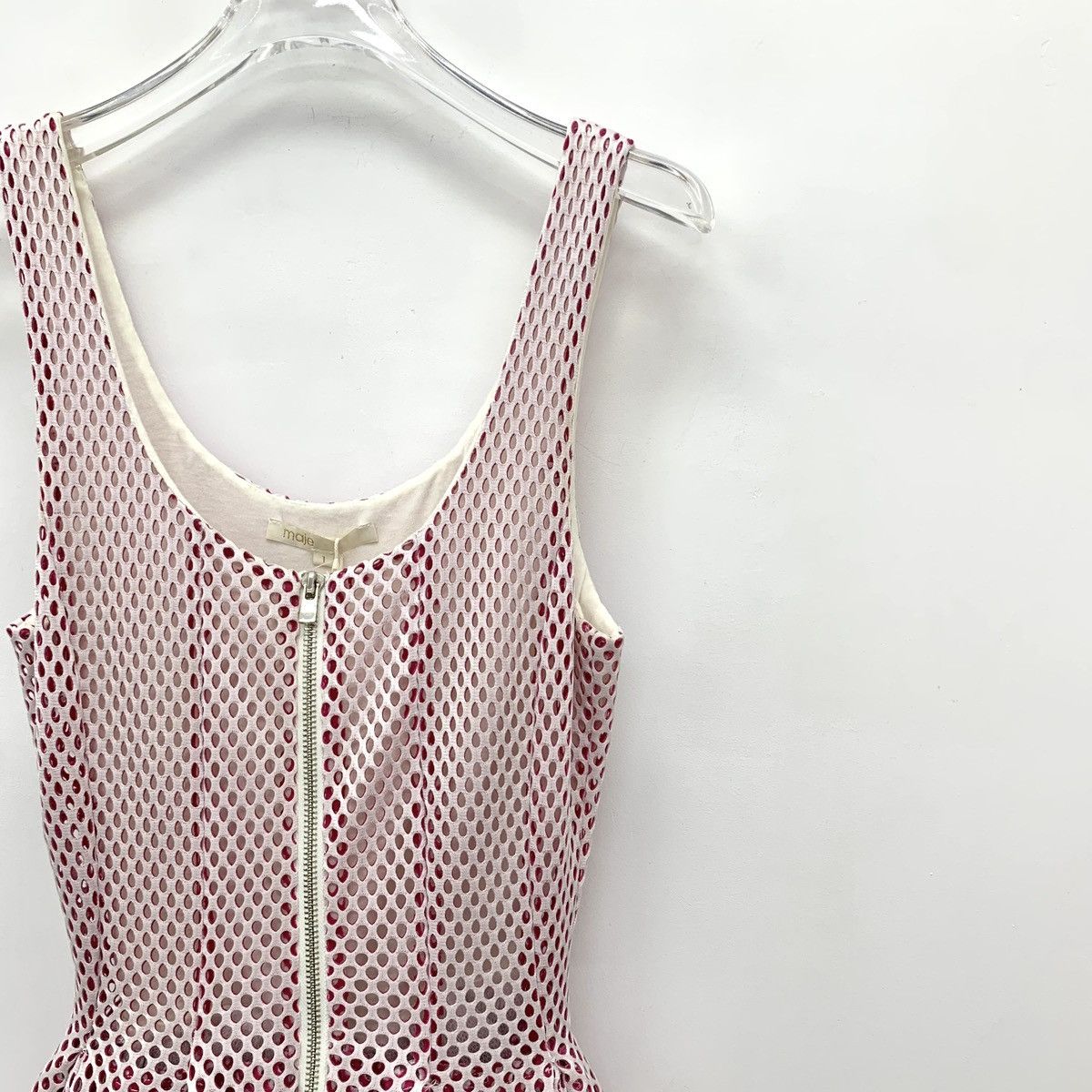 Maje Maje Light Pink Polka Dot Hollow Out Camisole Dress K26WX Size S / US 4 / IT 40 - 3 Thumbnail