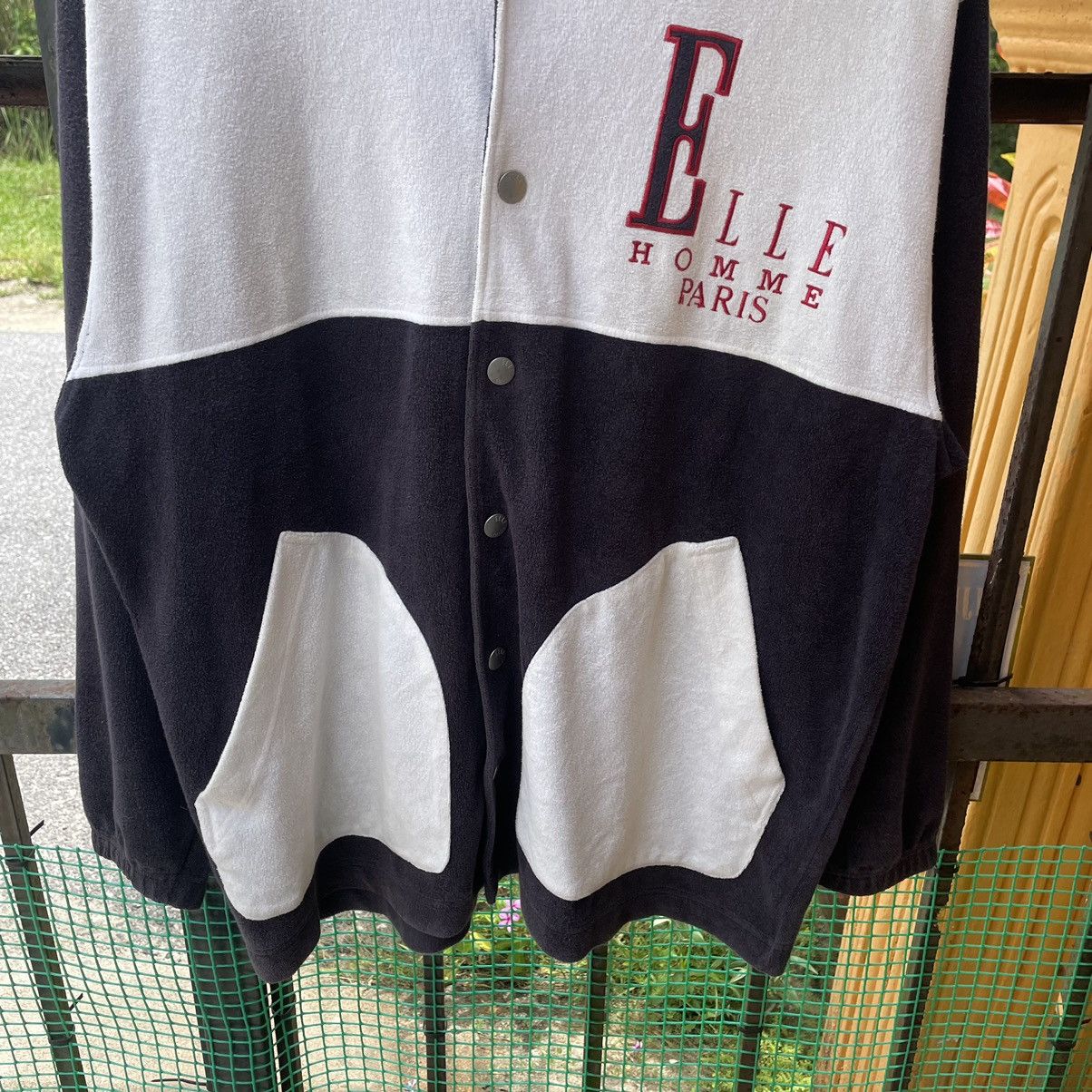 Designer × Vintage 🔥Vintage Elle Homme Hooded Buttons Cardigans Sherpa Jacket Size US L / EU 52-54 / 3 - 4 Thumbnail