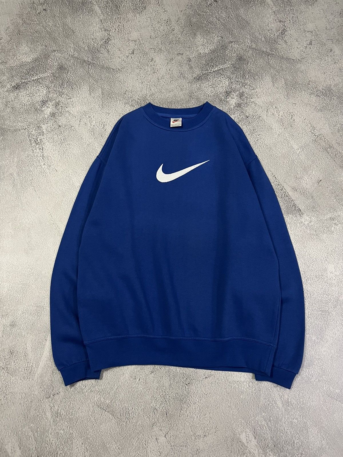 Nike × Vintage Vintage Y2k Nike 💙 Big Swoosh Logo Sweatshirt 90’s Size US L / EU 52-54 / 3 - 3 Thumbnail