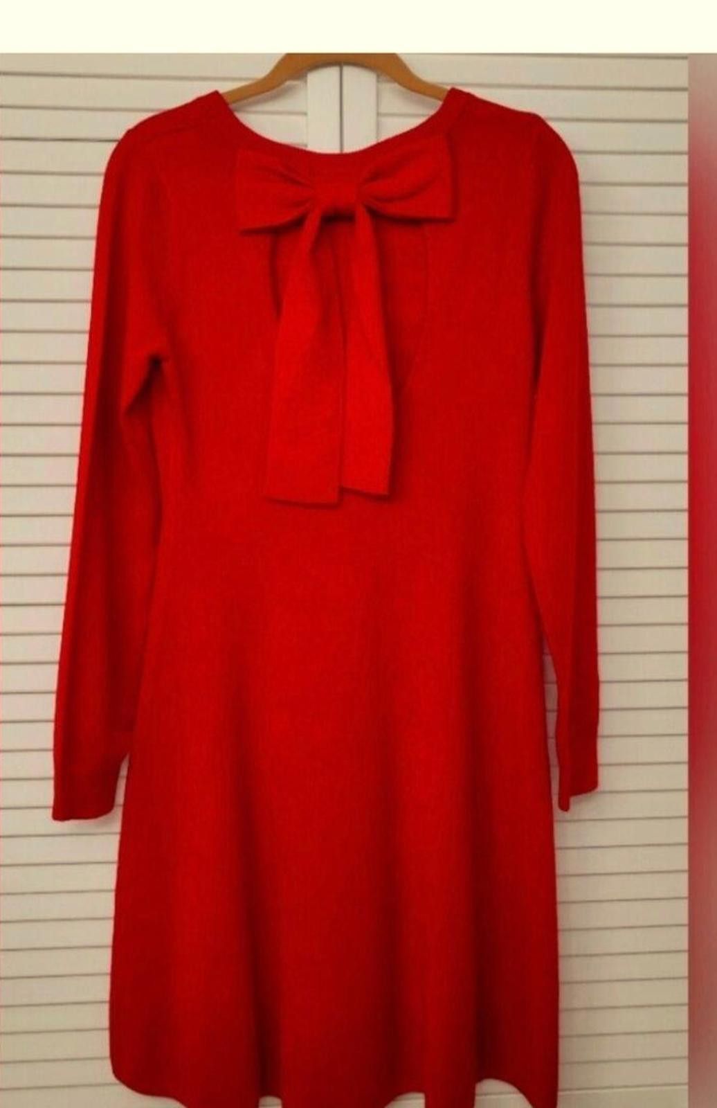 Vince Camuto Vince Camuto Womens Red Knit Bow Back Dress Size M Size M / US 6-8 / IT 42-44 - 5 Thumbnail