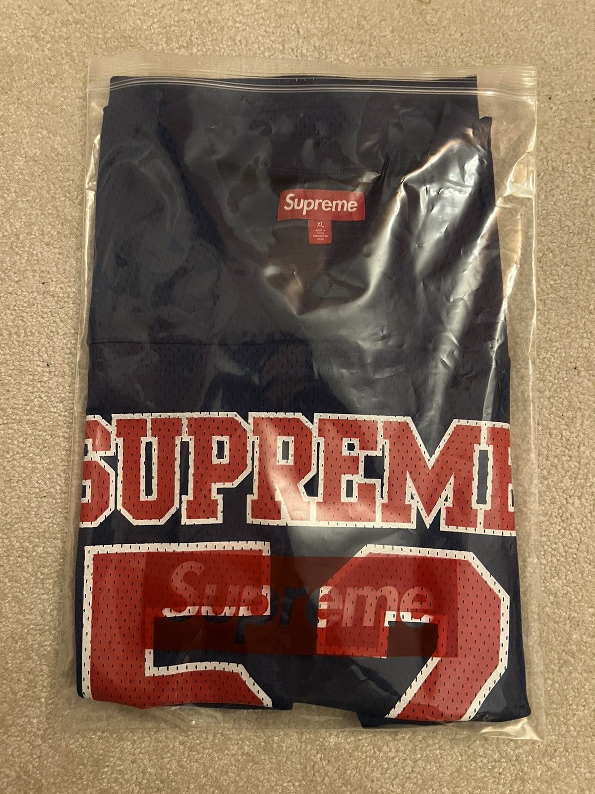 image of Supreme Spiderweb Football Jersey Navy Xl, Men's